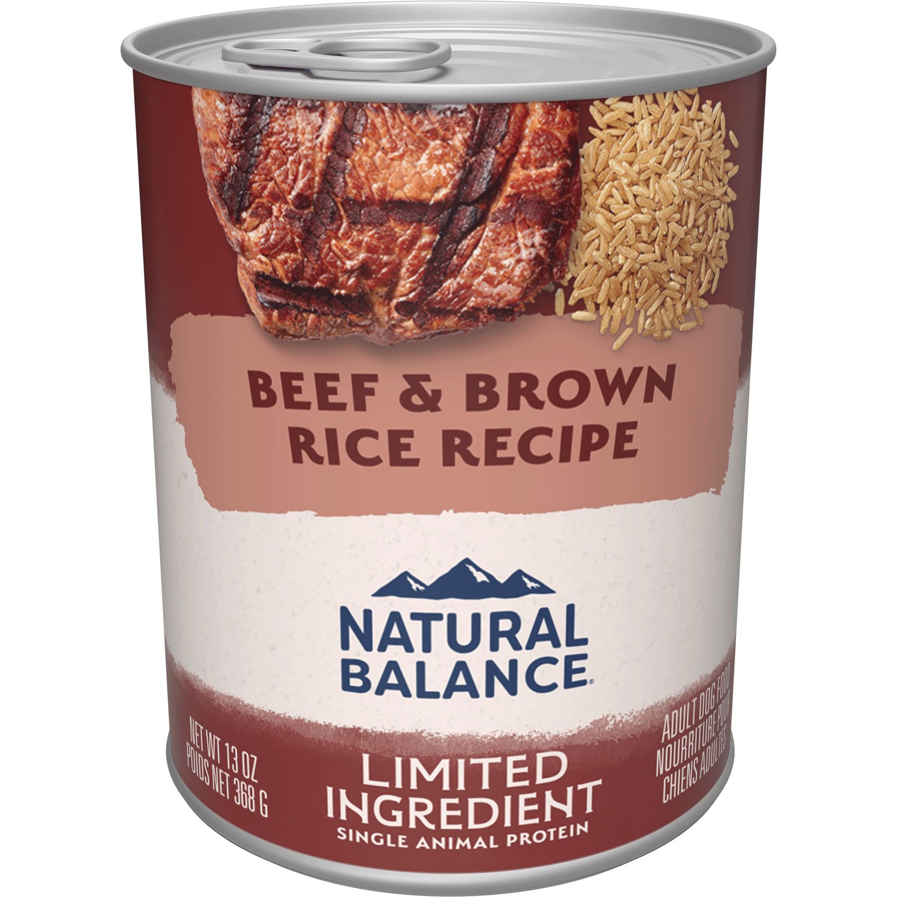 Natural Balance Limited Ingredient Beef & Brown Rice Recipe Canned Dog Food, 13-oz can, case of 12
