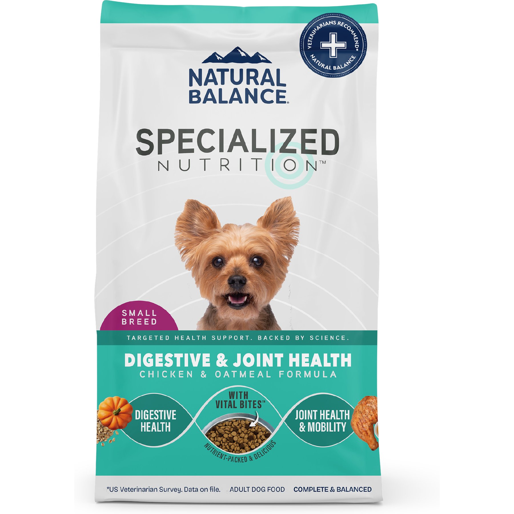 Natural Balance Specialized Nutrition Small Breed Digestive & Joint Health Adult Chicken & Oatmeal Formula Dry Dog Food