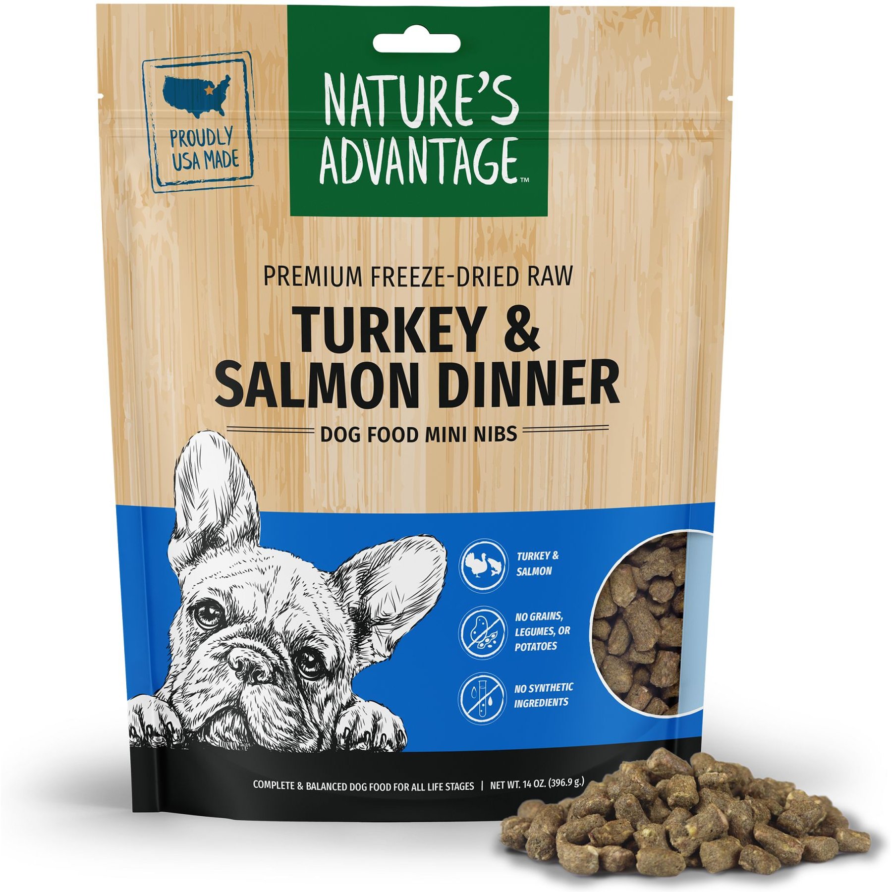 Nature's Advantage Turkey & Salmon Mini Nibs Grain-Free Freeze-Dried Raw Dog Food