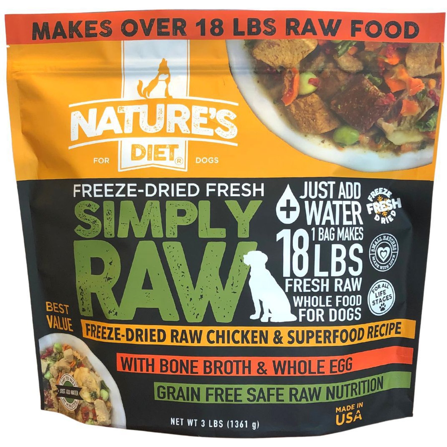 Nature's Diet Fresh Chicken Simply Raw Freeze-Dried Dog Food