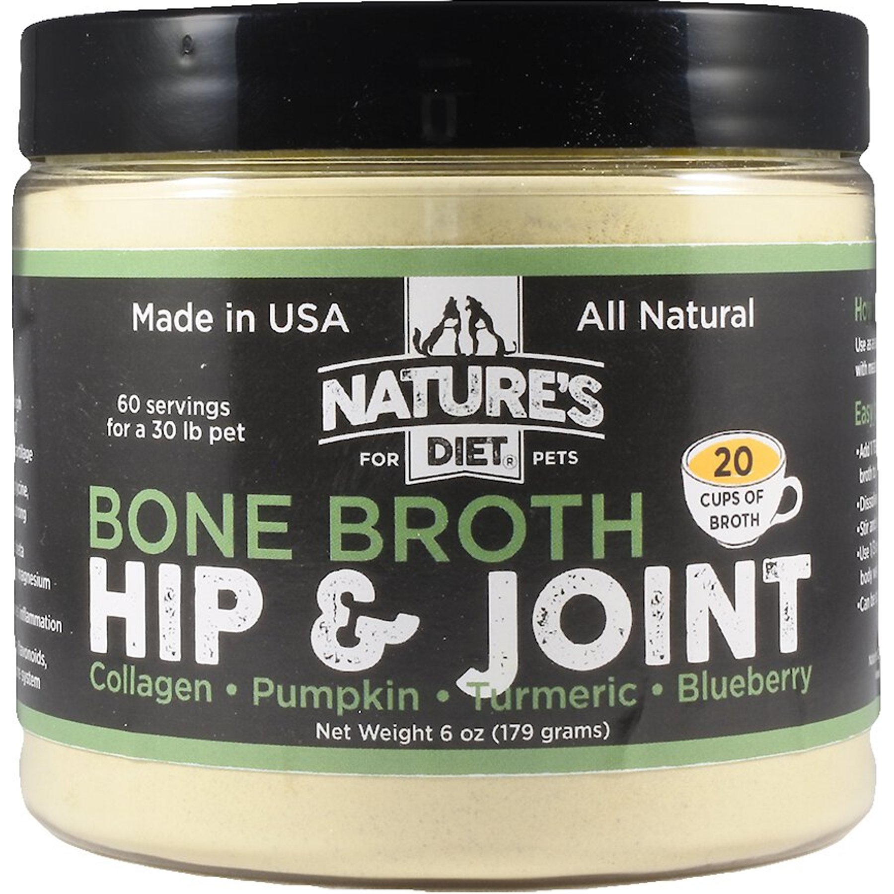 Nature's Diet Hip & Joint Bone Broth Dry Dog & Cat Food Topping