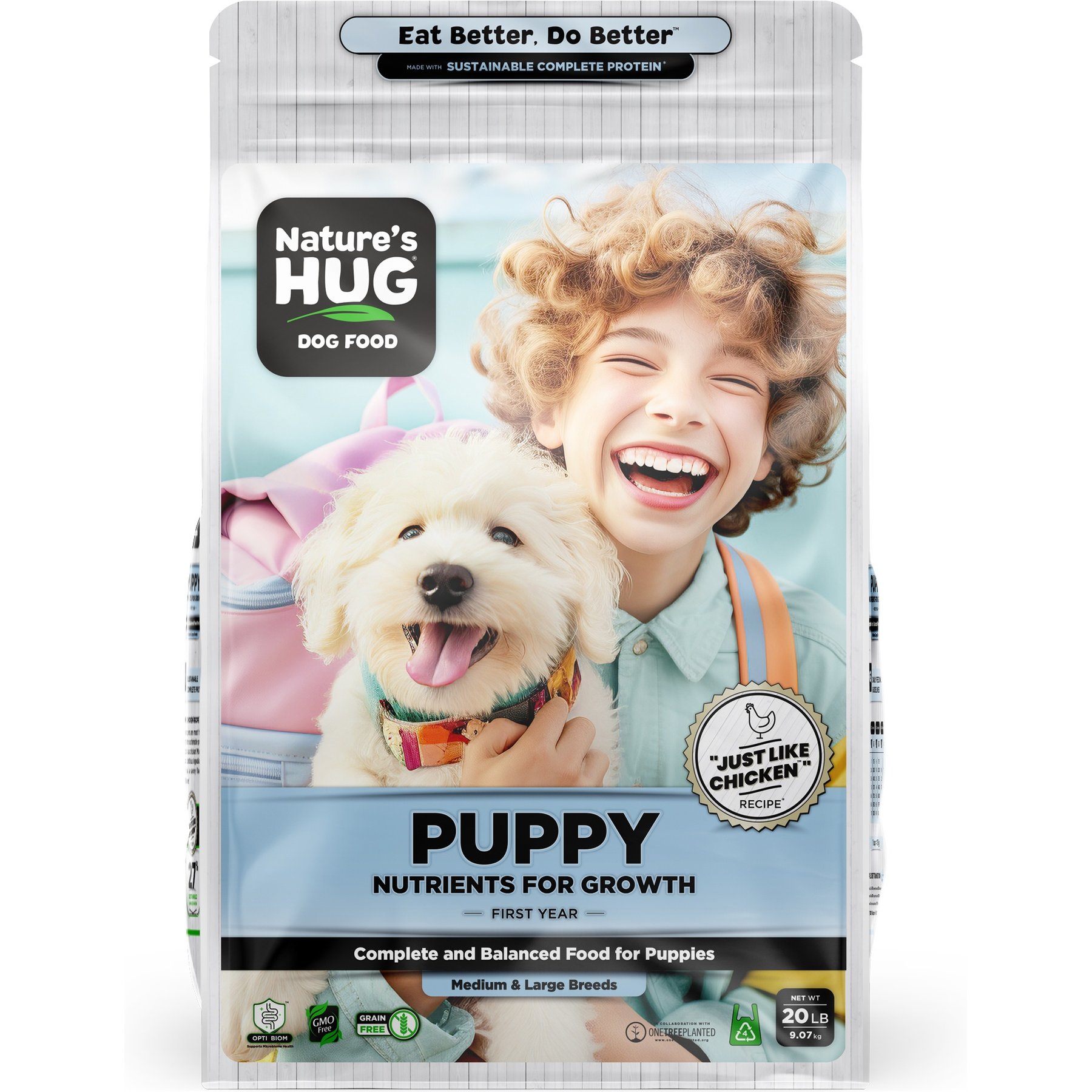 Nature's HUG Non-GMO Grain-Free Nutrients for Growth Puppy Medium & Large Breed Dry Dog Food