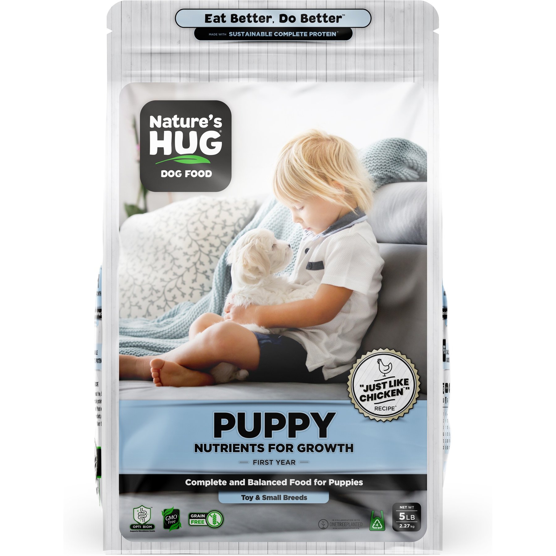 Nature's HUG Non-GMO Grain-Free Nutrients for Growth Puppy Toy & Small Breed Dry Dog Food