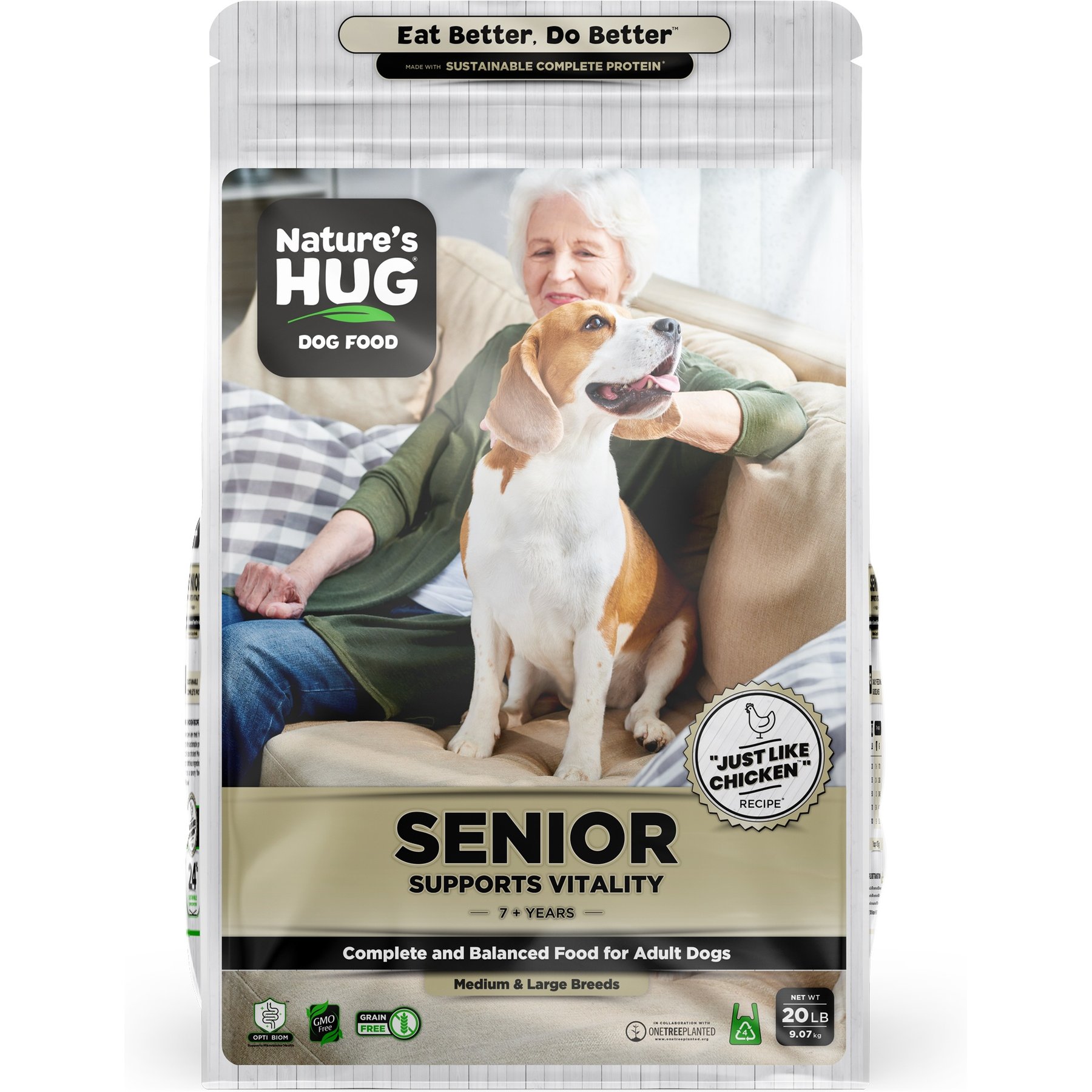 Nature's HUG Non-GMO Grain-Free Supports Vitality Senior Medium & Large Breed Dry Dog Food
