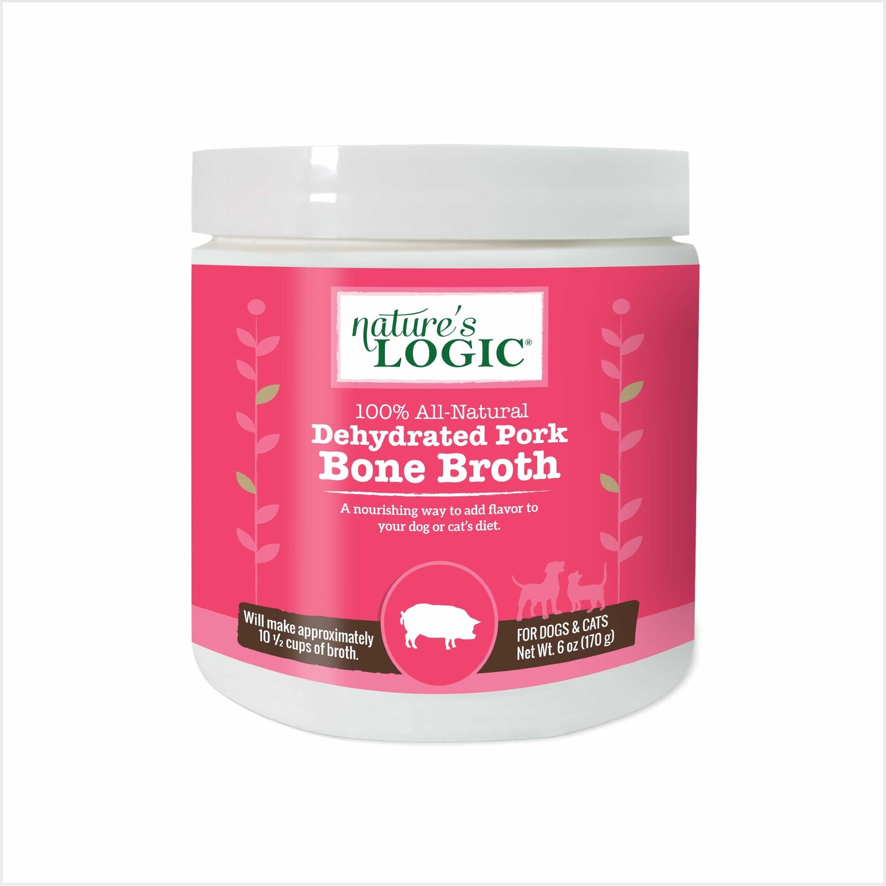 Nature's Logic 100% Natural Dehydrated Pork Bone Broth Dog & Cat Food Topper