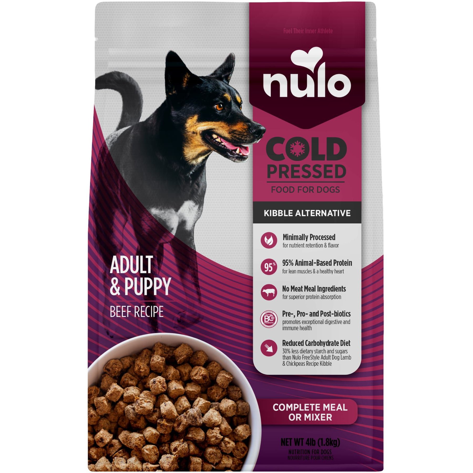 Nulo Cold Pressed Puppy & Adult Grain-Free Beef Recipe Dry Dog Food