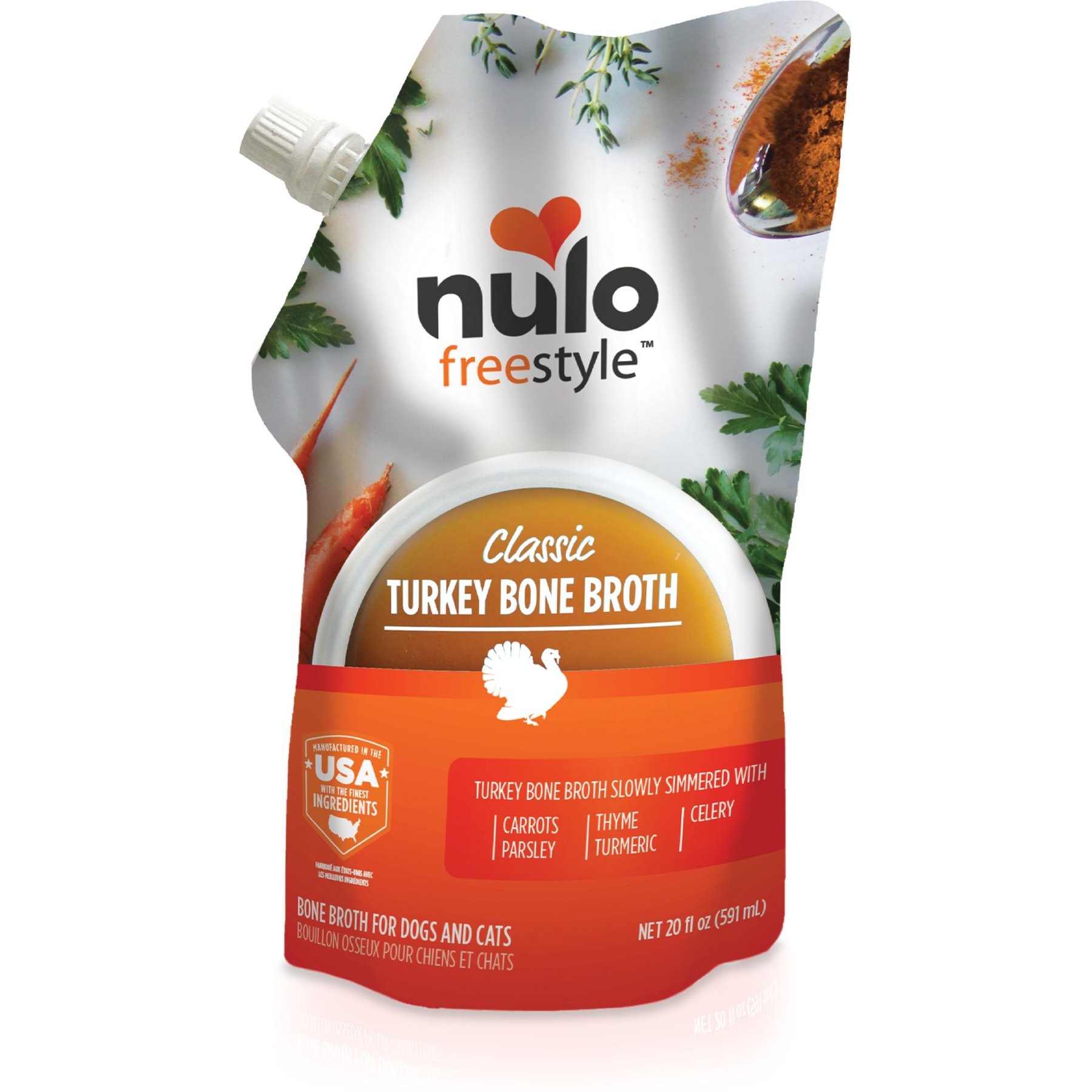 Nulo FreeStyle Grain-Free Classic Turkey Bone Broth Dog & Cat Topper