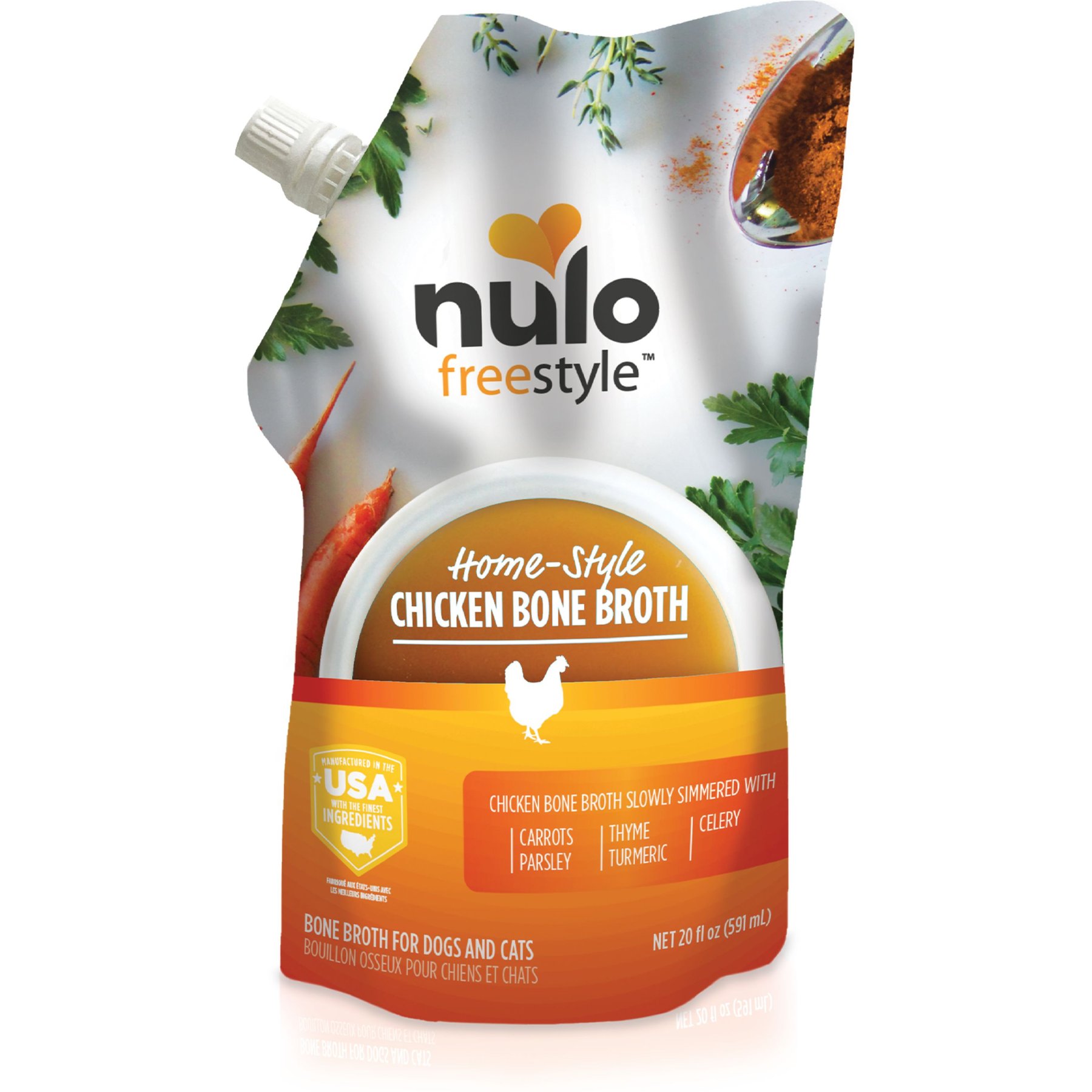 Nulo FreeStyle Grain-Free Home-Style Chicken Bone Broth Dog & Cat Topper