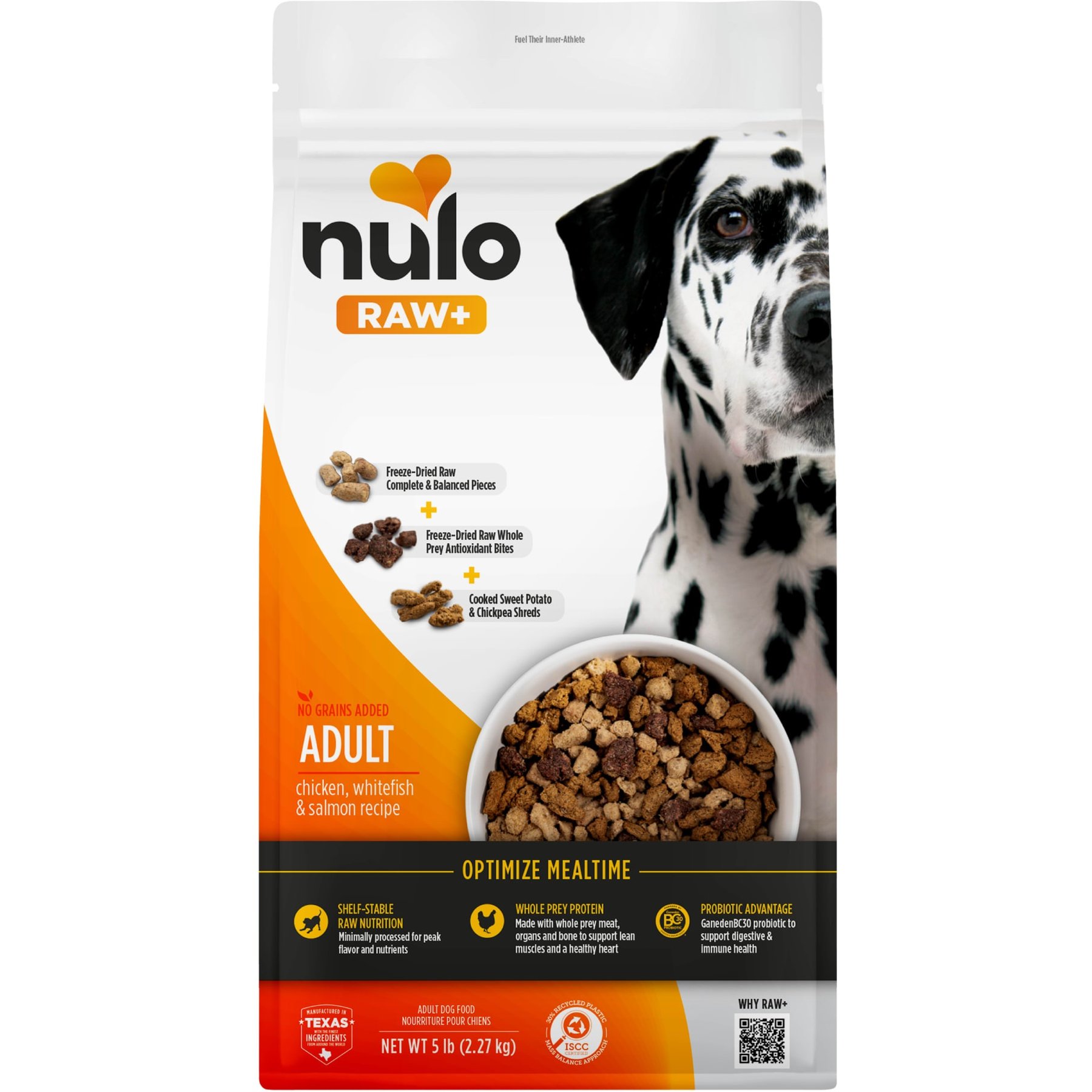 Nulo Raw+ Chicken, Whitefish & Salmon Adult Freeze-Dried Dog Food