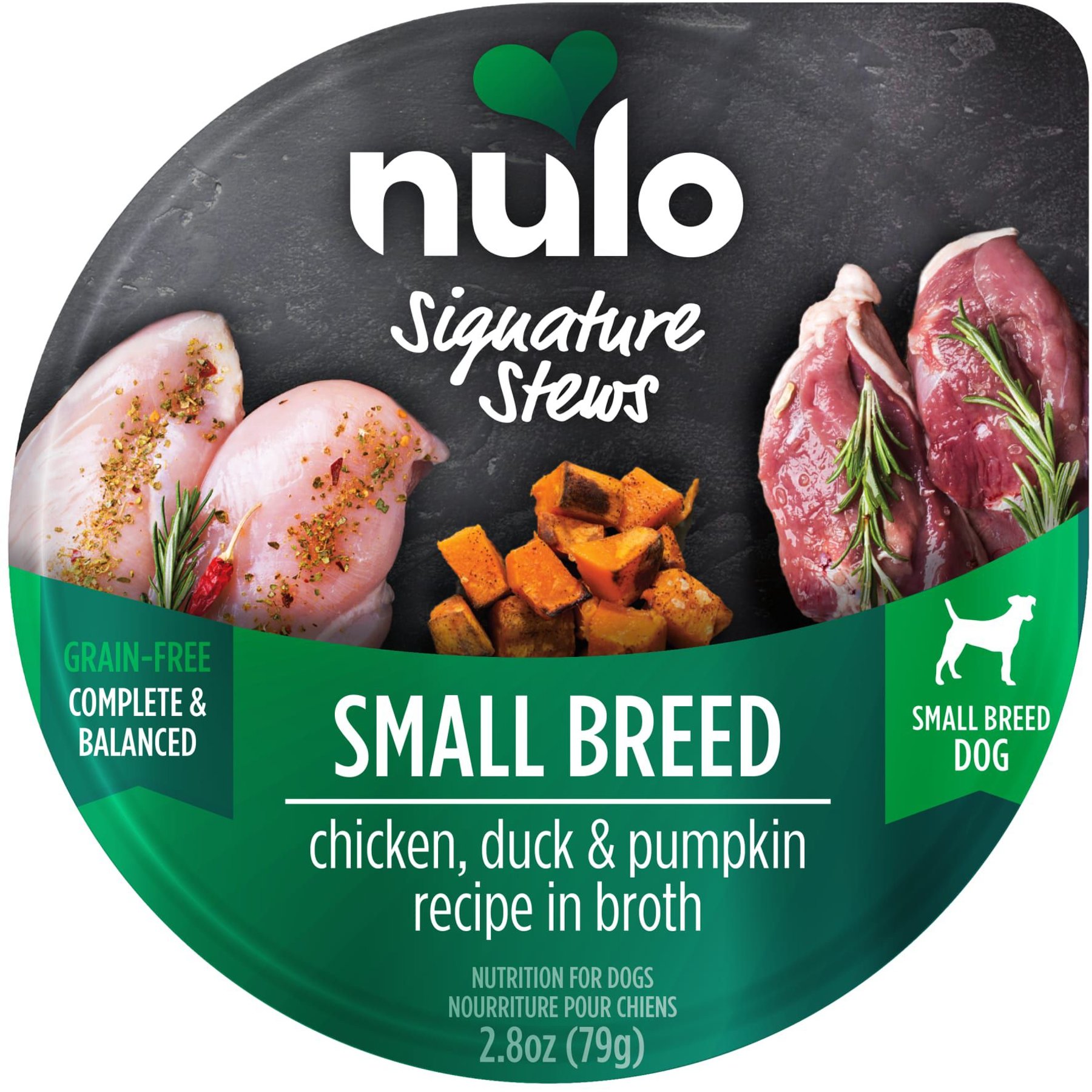 Nulo Signature Stews Grain-Free Chicken, Duck & Pumpkin in Broth Small Breed Wet Dog Food, 2.8-oz cup, case of 24