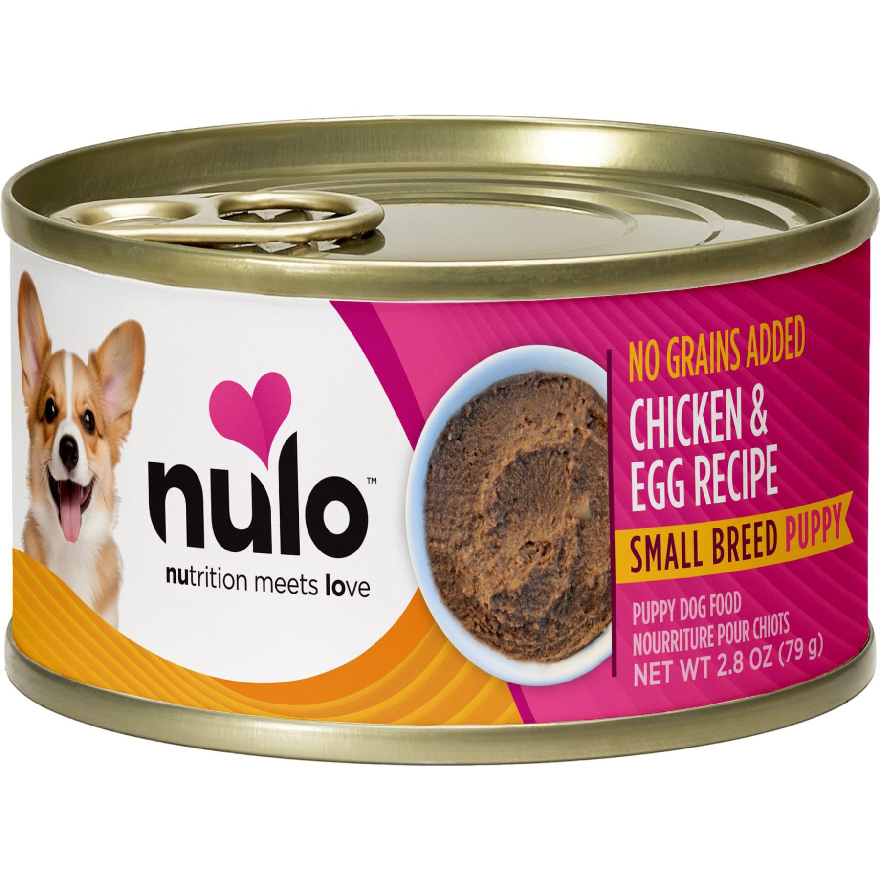 Nulo Small Breed Puppy Grain-Free Chicken & Egg Pate Wet Dog Food, 2.8-oz can, 12 count