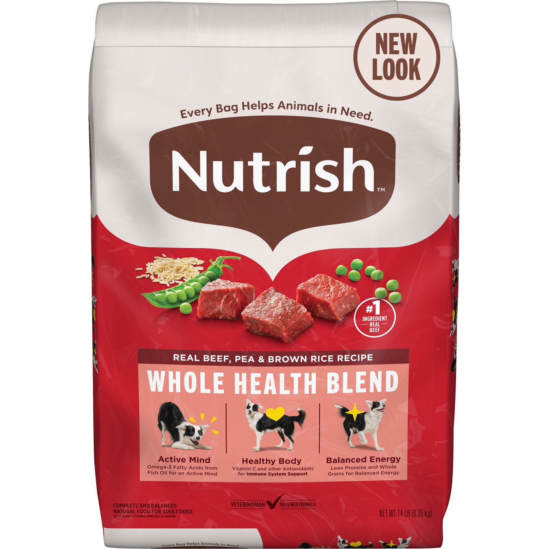 Nutrish Whole Health Blend Real Beef, Pea, & Brown Rice Recipe Dry Dog Food
