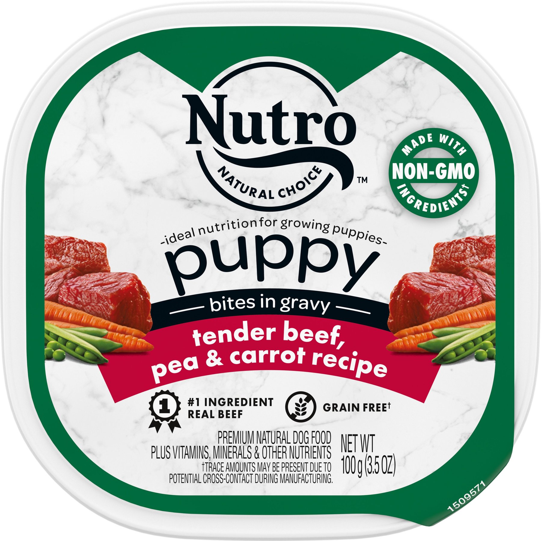 Nutro Puppy Tender Beef, Pea & Carrot Recipe Bites In Gravy Grain-Free Wet Dog Food