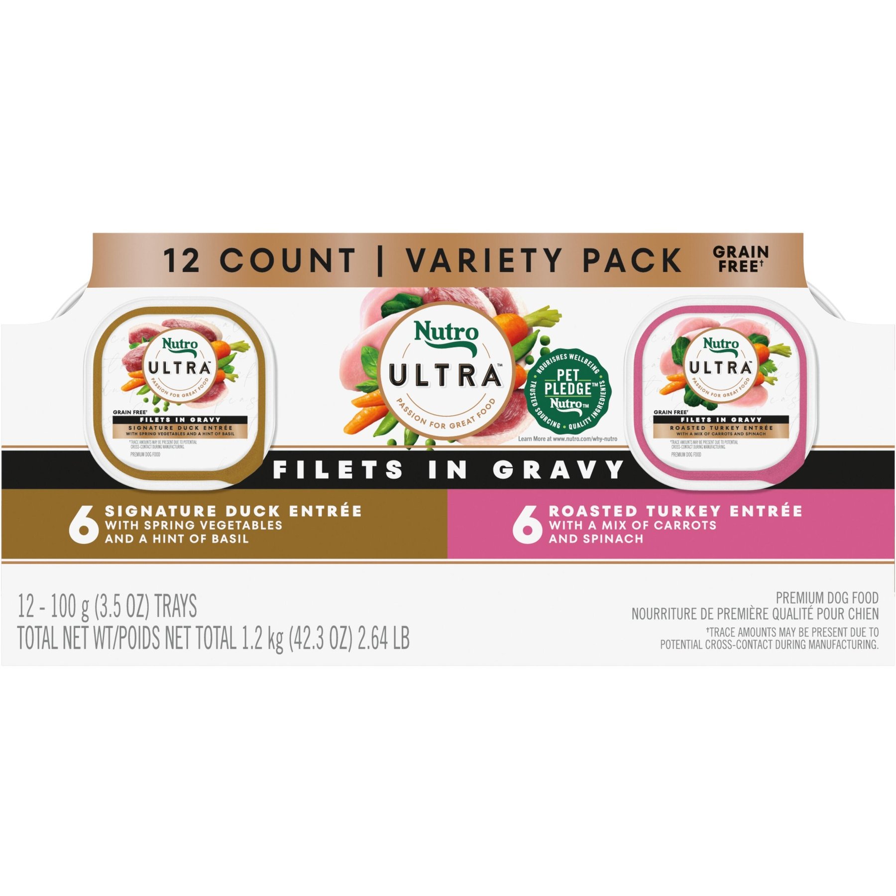 Nutro Ultra Grain-Free Filets in Gravy Taste of the Classics Variety Pack Adult Wet Dog Food Trays