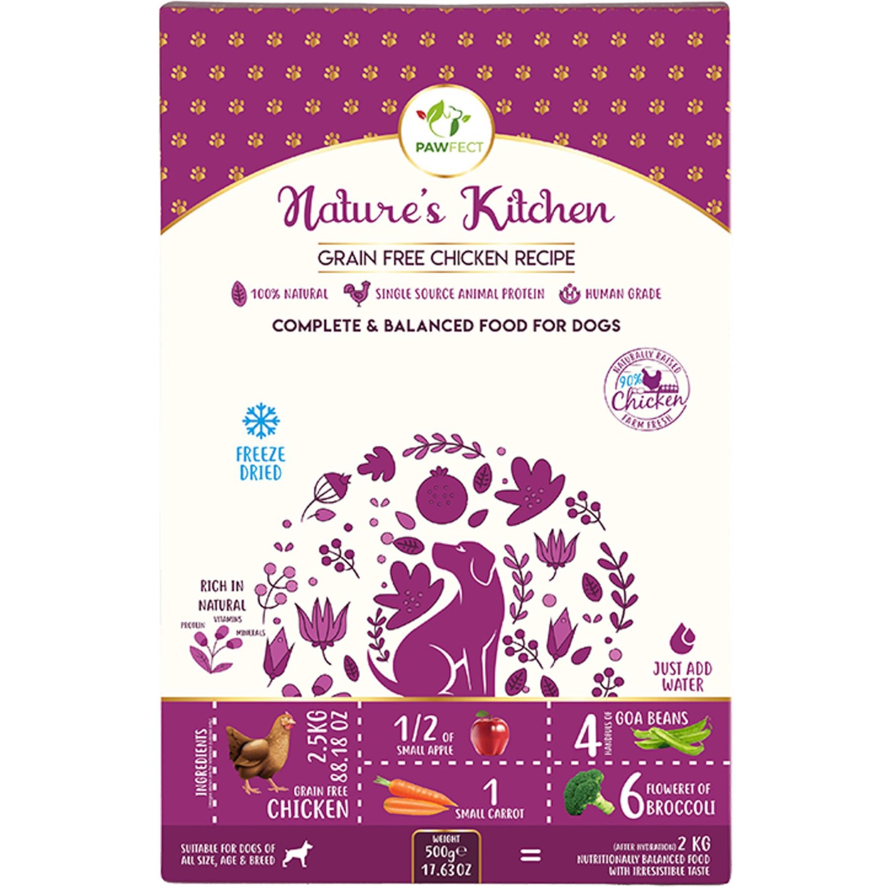 Pawfect Nature's Kitchen Freeze-Dried Food-Chicken Recipe Dog Treat