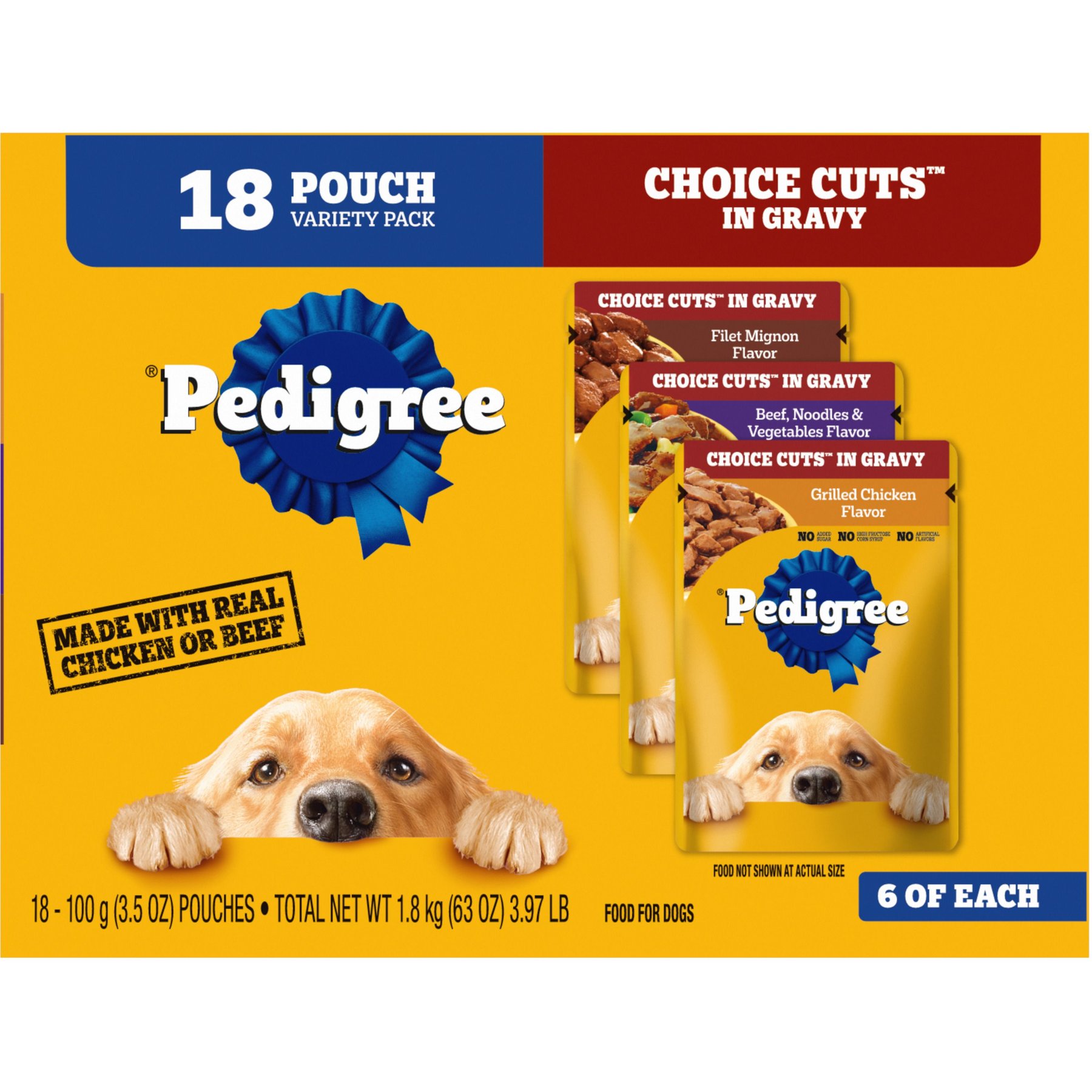 Pedigree Choice Cuts Variety Pack with Beef, Chicken & Filet Mignon Adult Wet Dog Food