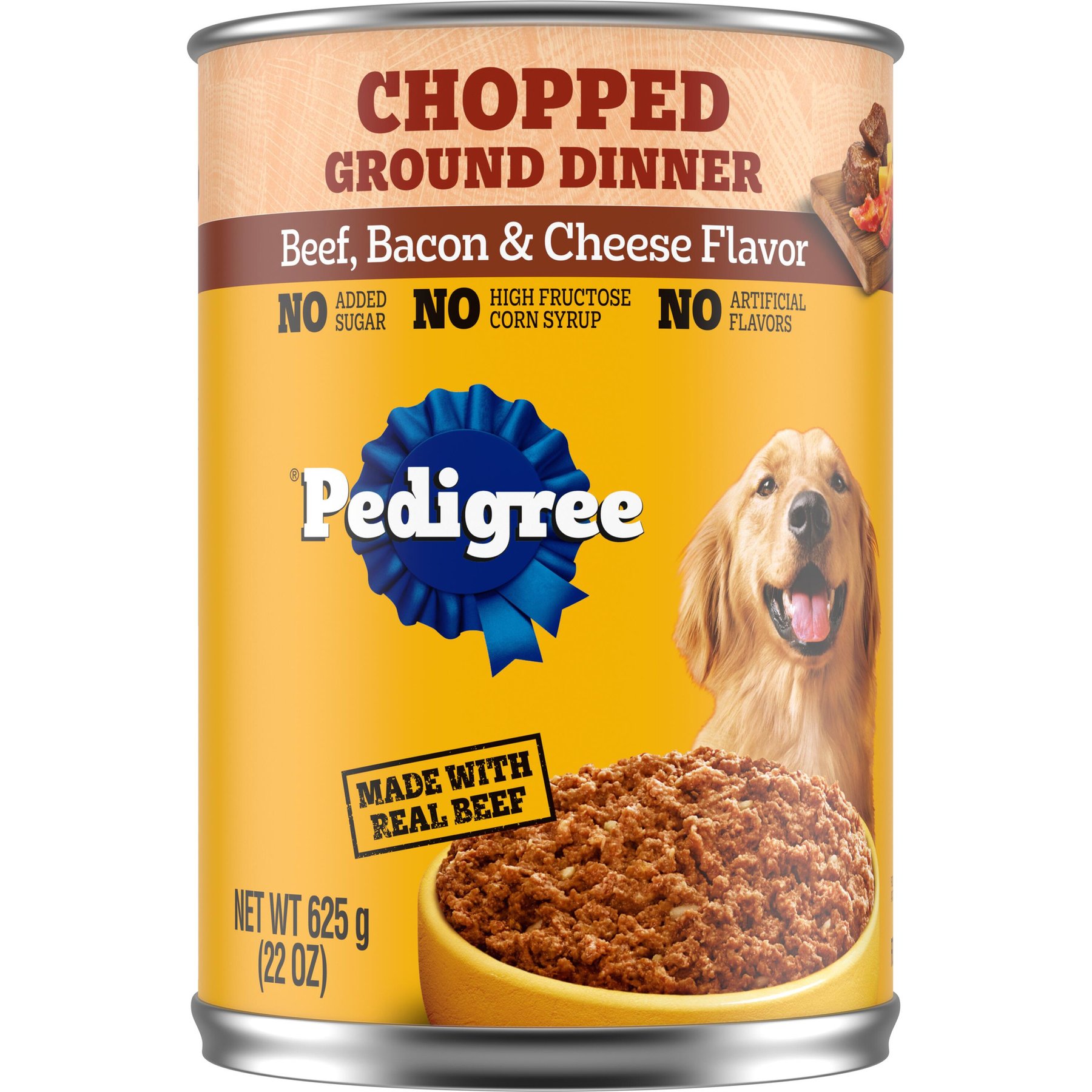 Pedigree Chopped Ground Dinner Beef, Bacon & Cheese Flavor Adult Canned Wet Dog Food