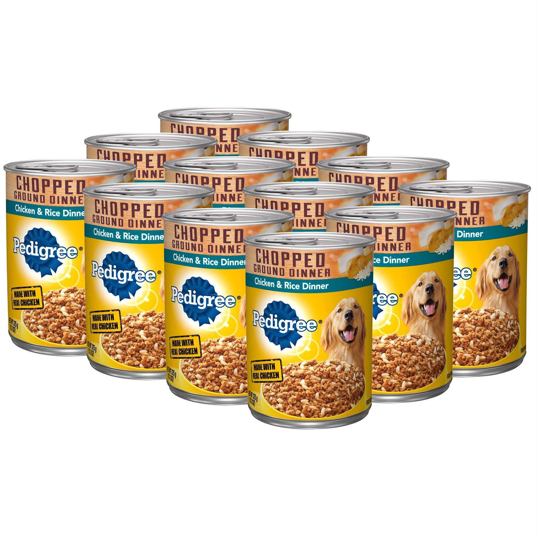 Pedigree Chopped Ground Dinner Chicken & Rice Dinner Canned Wet Dog Food