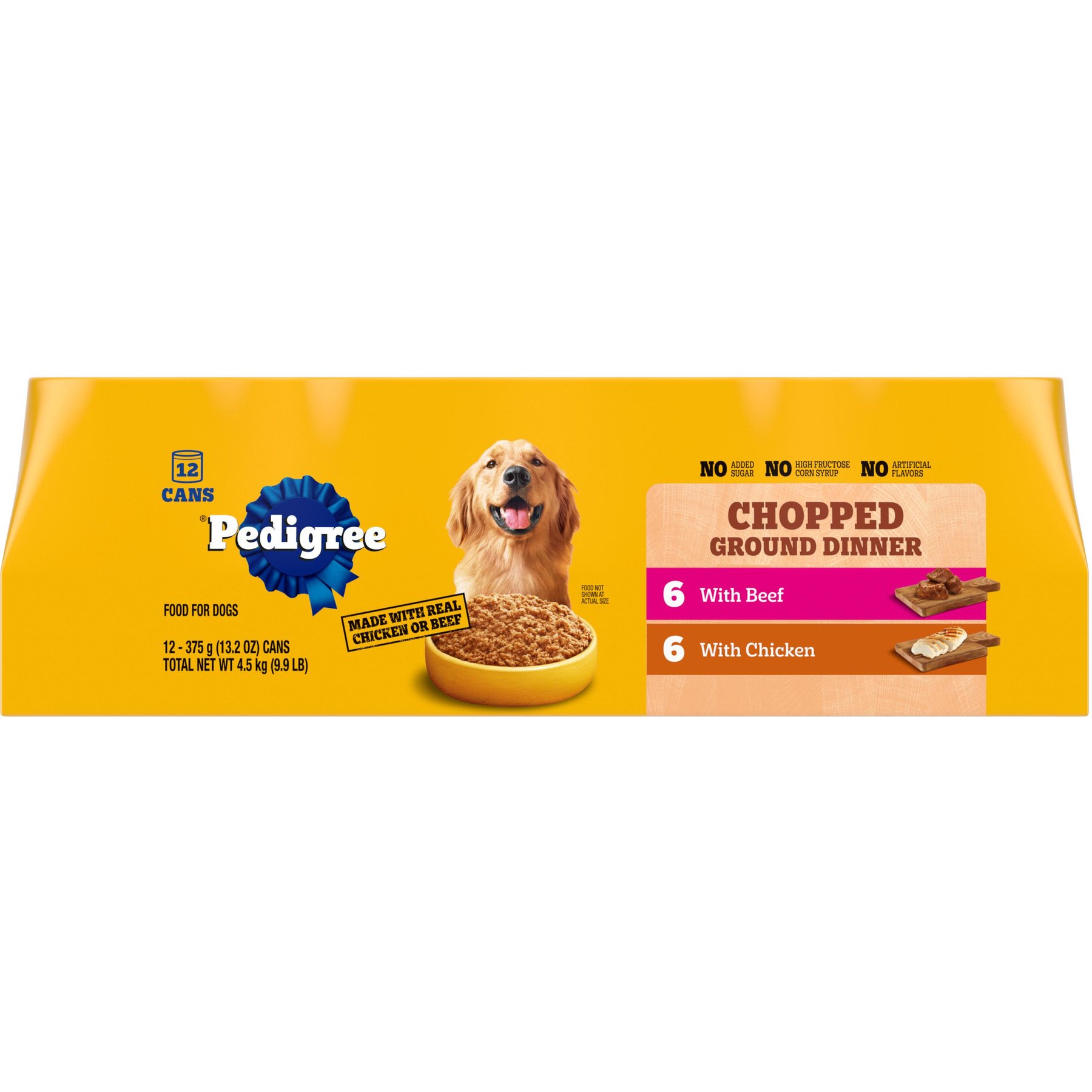 Pedigree Chopped Ground Dinner Chicken with Beef Adult Canned Wet Dog Food Variety Pack