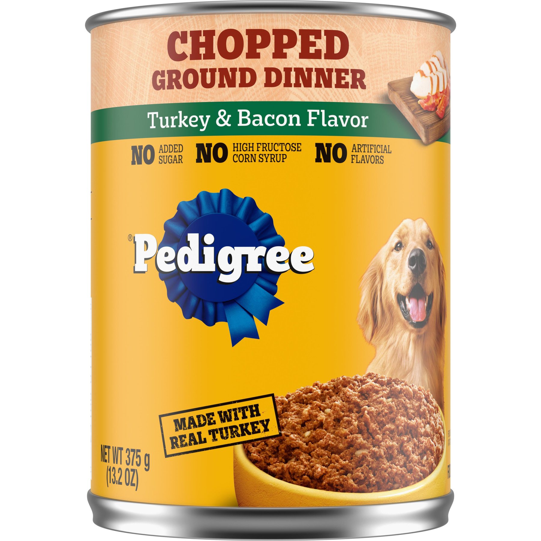 Pedigree Chopped Ground Dinner Turkey & Bacon Flavor Adult Canned Wet Dog Food