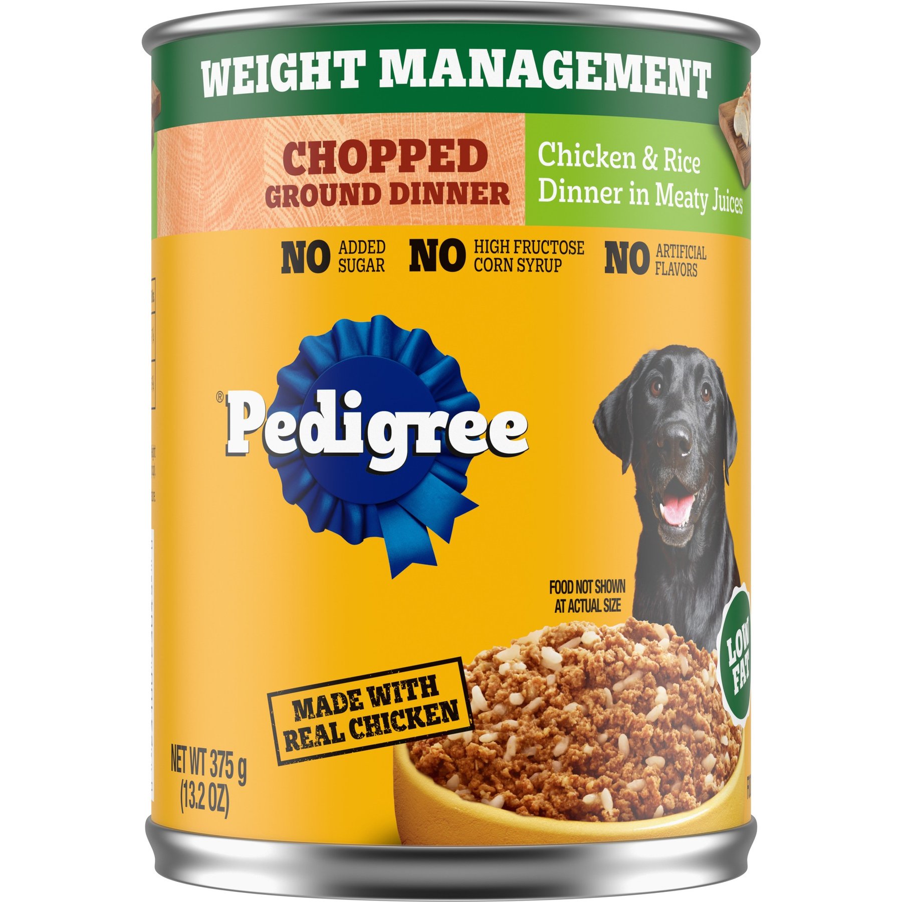 Pedigree Chopped Ground Dinner Weight Management Chicken & Rice Flavor Adult Canned Wet Dog Food