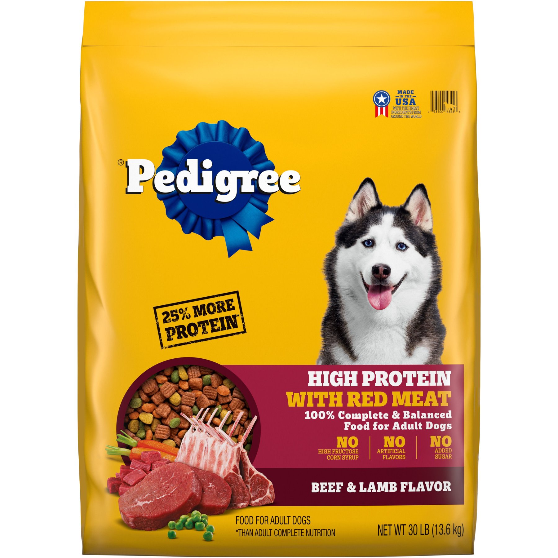 Pedigree High Protein Beef & Lamb Flavor Dog Kibble Adult Dry Dog Food