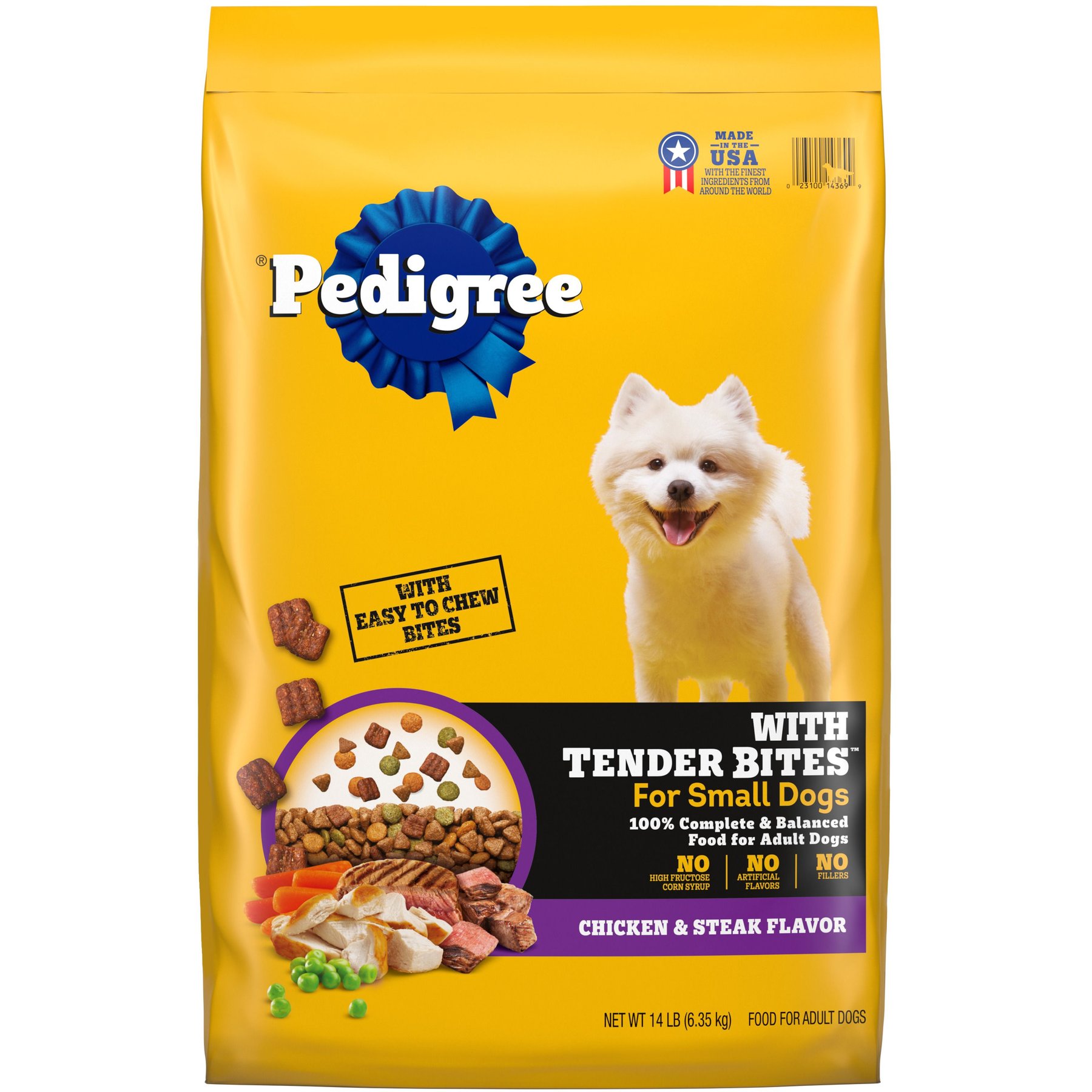 Pedigree Tender Bites Complete Nutrition Chicken & Steak Flavor Small Breed Adult Dry Dog Food