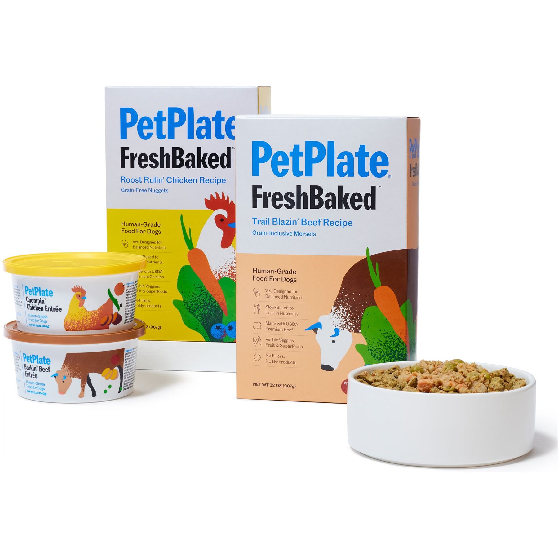 PetPlate Human Grade Beef & Chicken Value Pack Fresh Wet & Air-Dried Baked Dry Dog Food