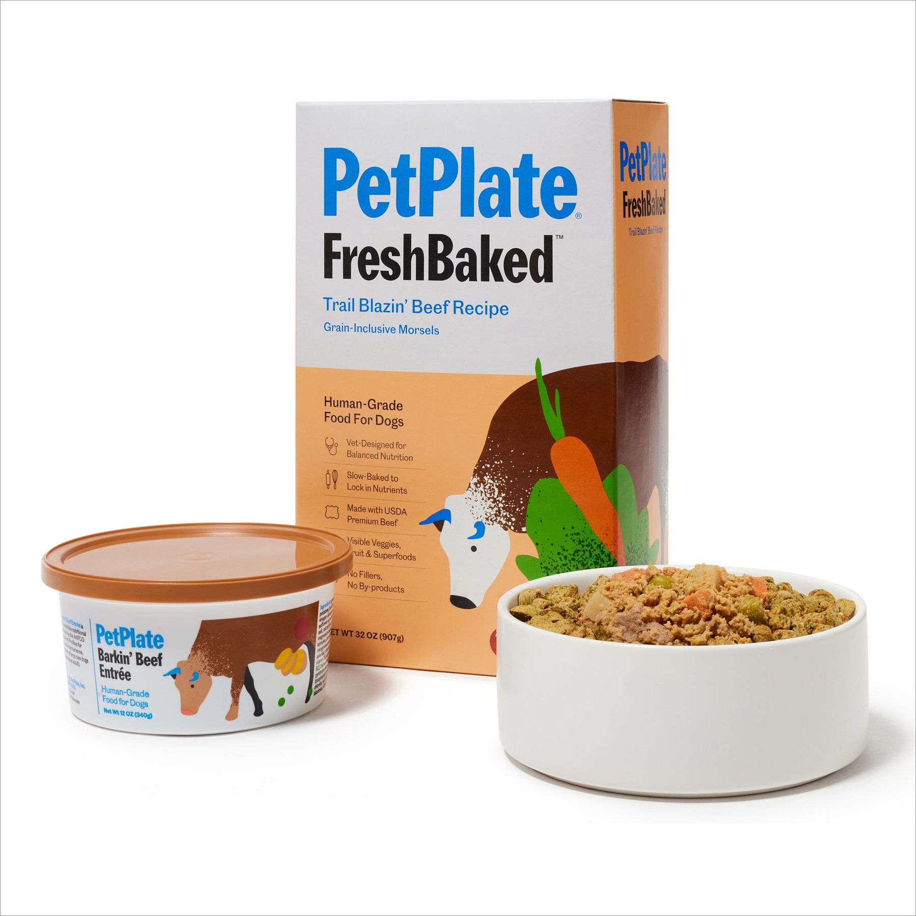 PetPlate Human Grade Beef Starter Pack Fresh Wet & Air-Dried Baked Dry Dog Food