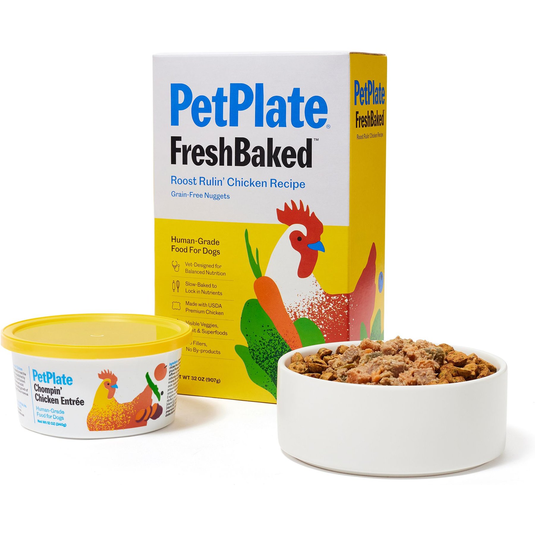 PetPlate Human Grade Chicken Starter Pack Fresh Wet & Air-Dried Baked Dry Dog Food