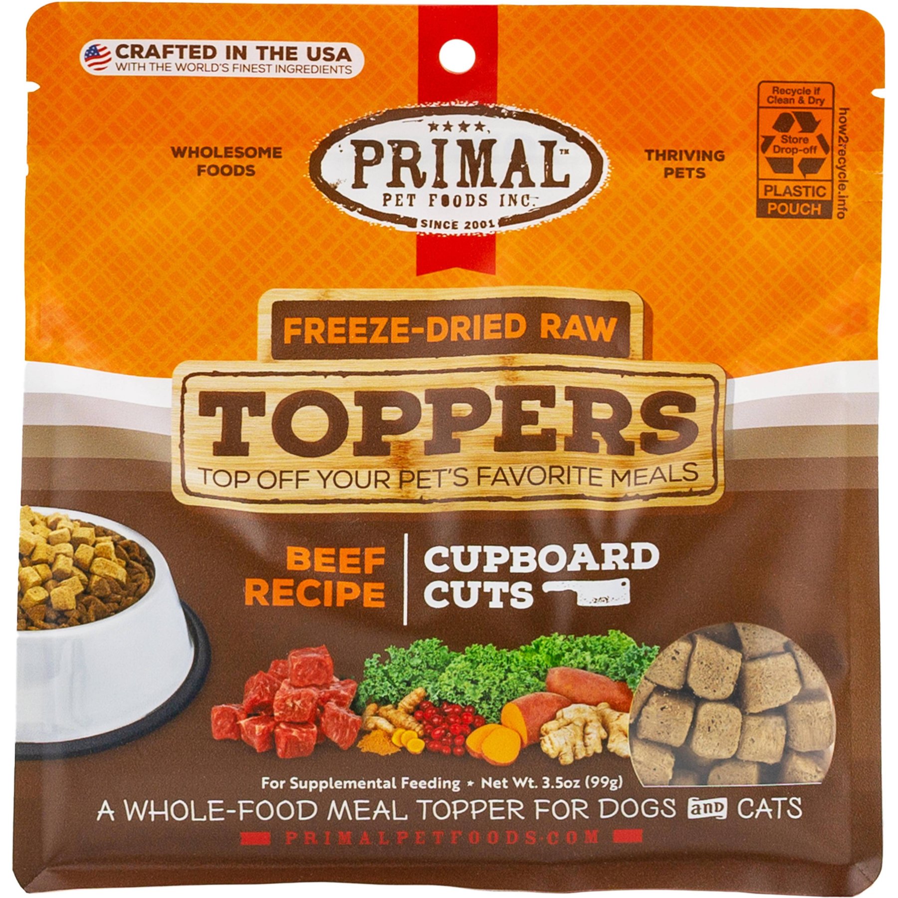 Primal Cupboard Cuts Beef Grain-Free Freeze-Dried Raw Dog Food Topper