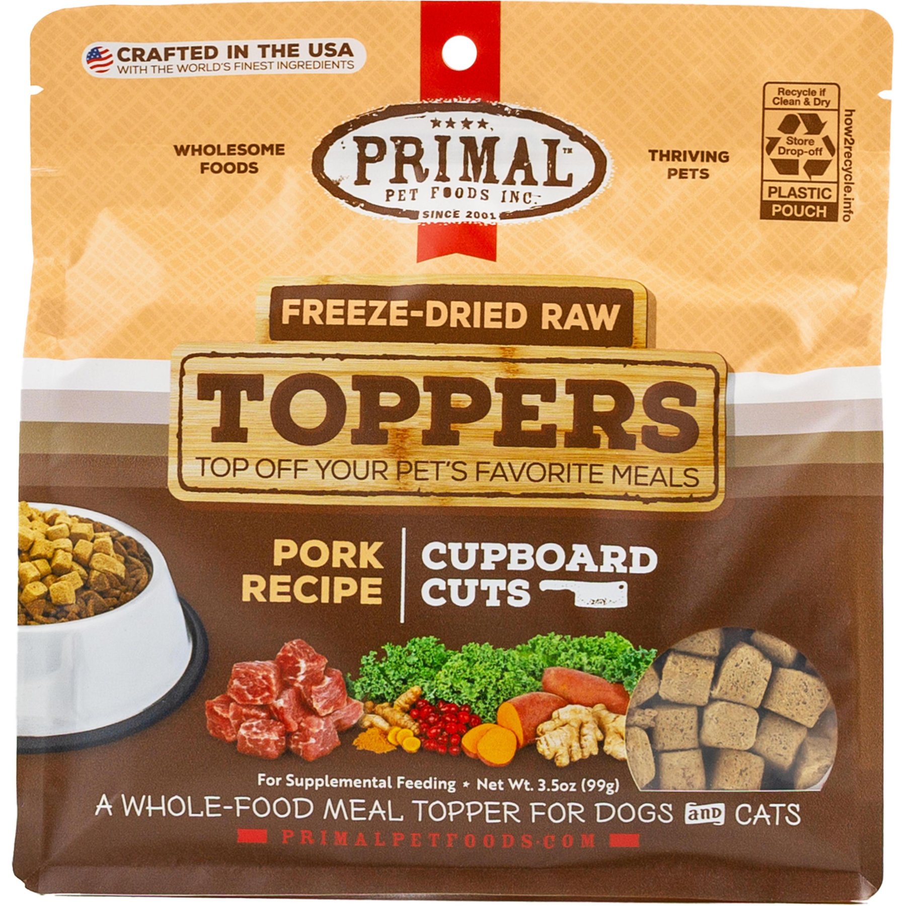 Primal Cupboard Cuts Pork Grain-Free Freeze-Dried Raw Dog Food Topper