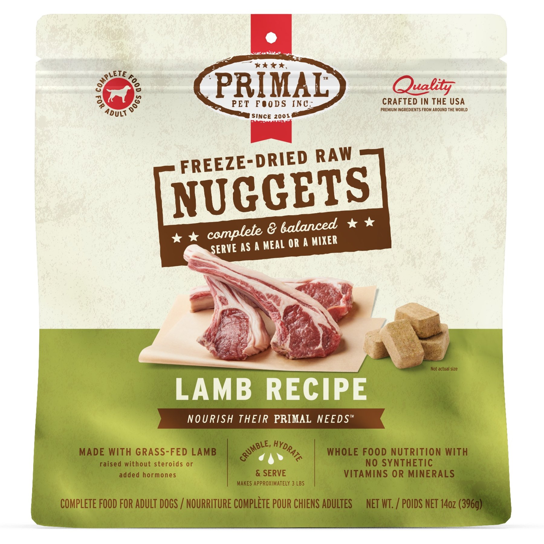 Primal Lamb Formula Nuggets Grain-Free Raw Freeze-Dried Dog Food