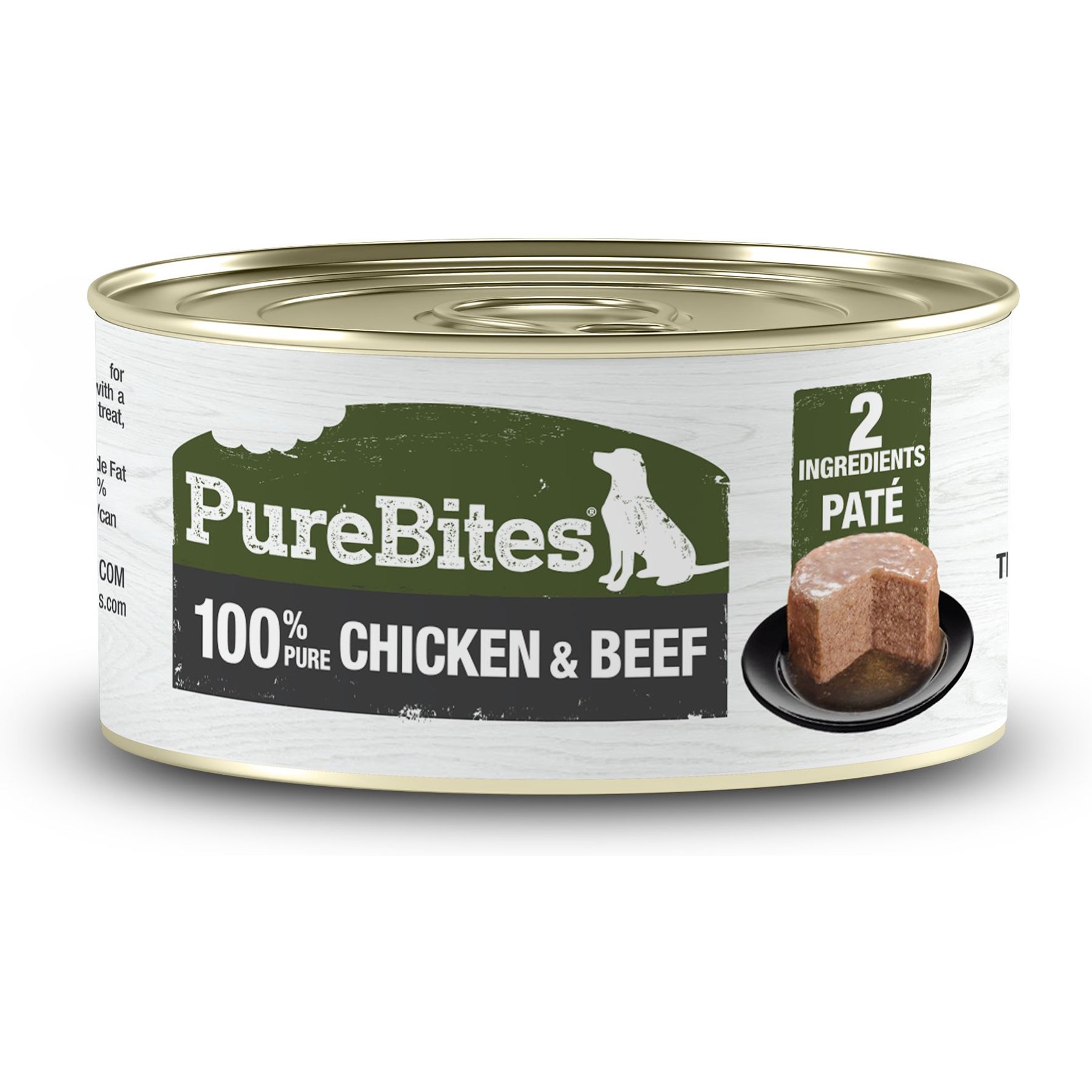 PureBites 100% Pure Chicken & Beef Paté Dog Food Toppings, 2.5-oz can, 12 count