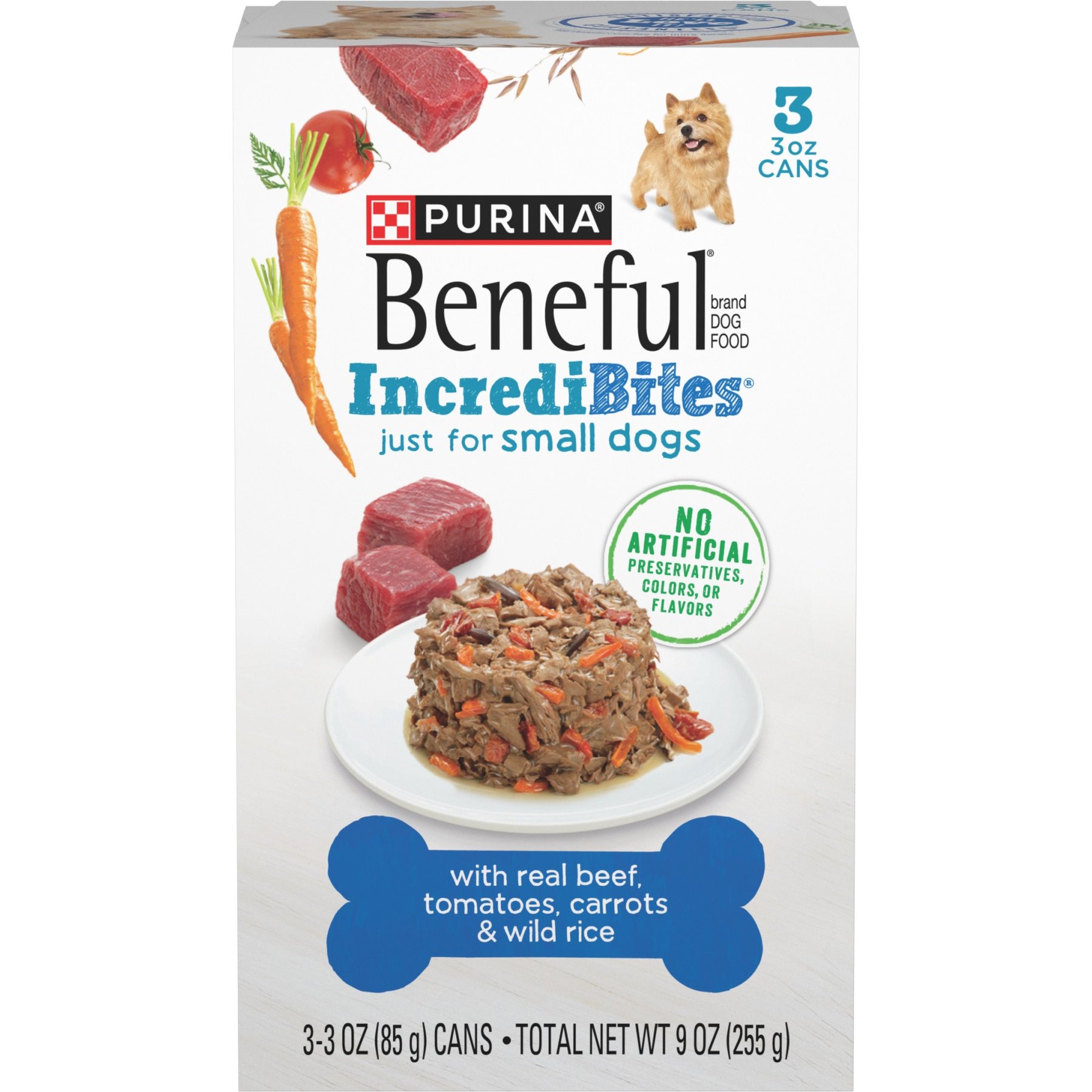 Purina Beneful IncrediBites with Real Beef, Carrots, Wild Rice & Gravy Small Breed Wet Dog Food