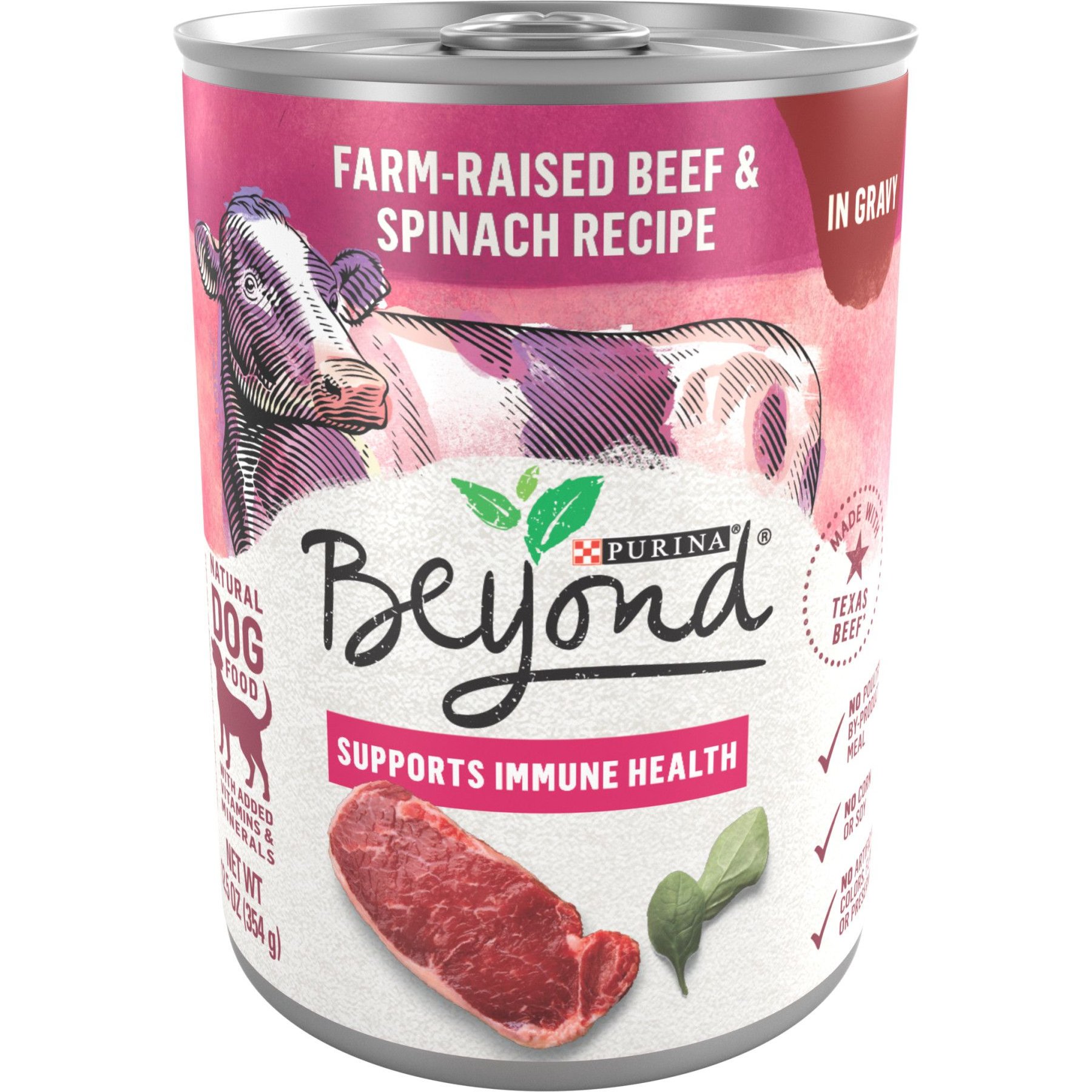 Purina Beyond Farm-Raised Beef & Spinach in Gravy Recipe Canned Dog Food