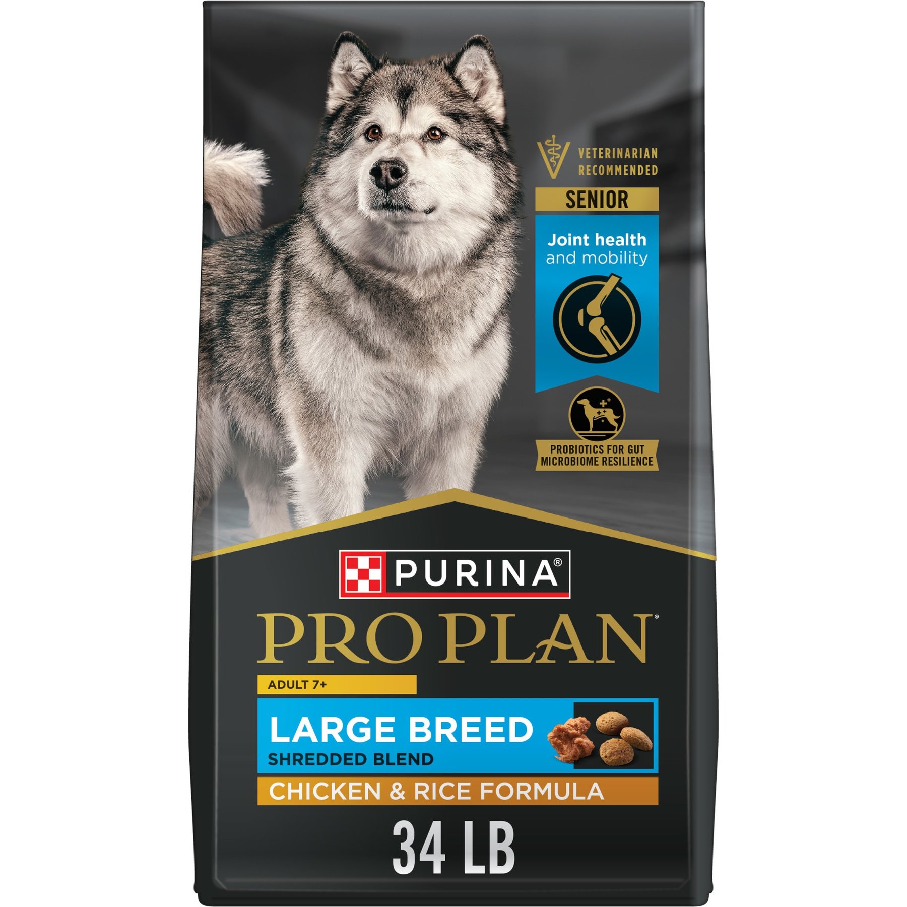 Purina Pro Plan 7 Plus Senior Chicken & Rice Shredded Blend Dry Dog Food
