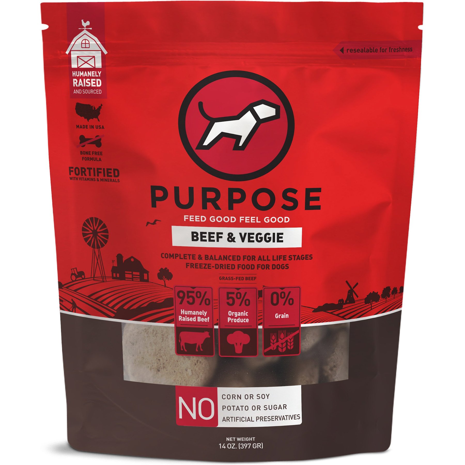 Purpose Beef & Veggie Grain-Free Freeze-Dried Dog Food