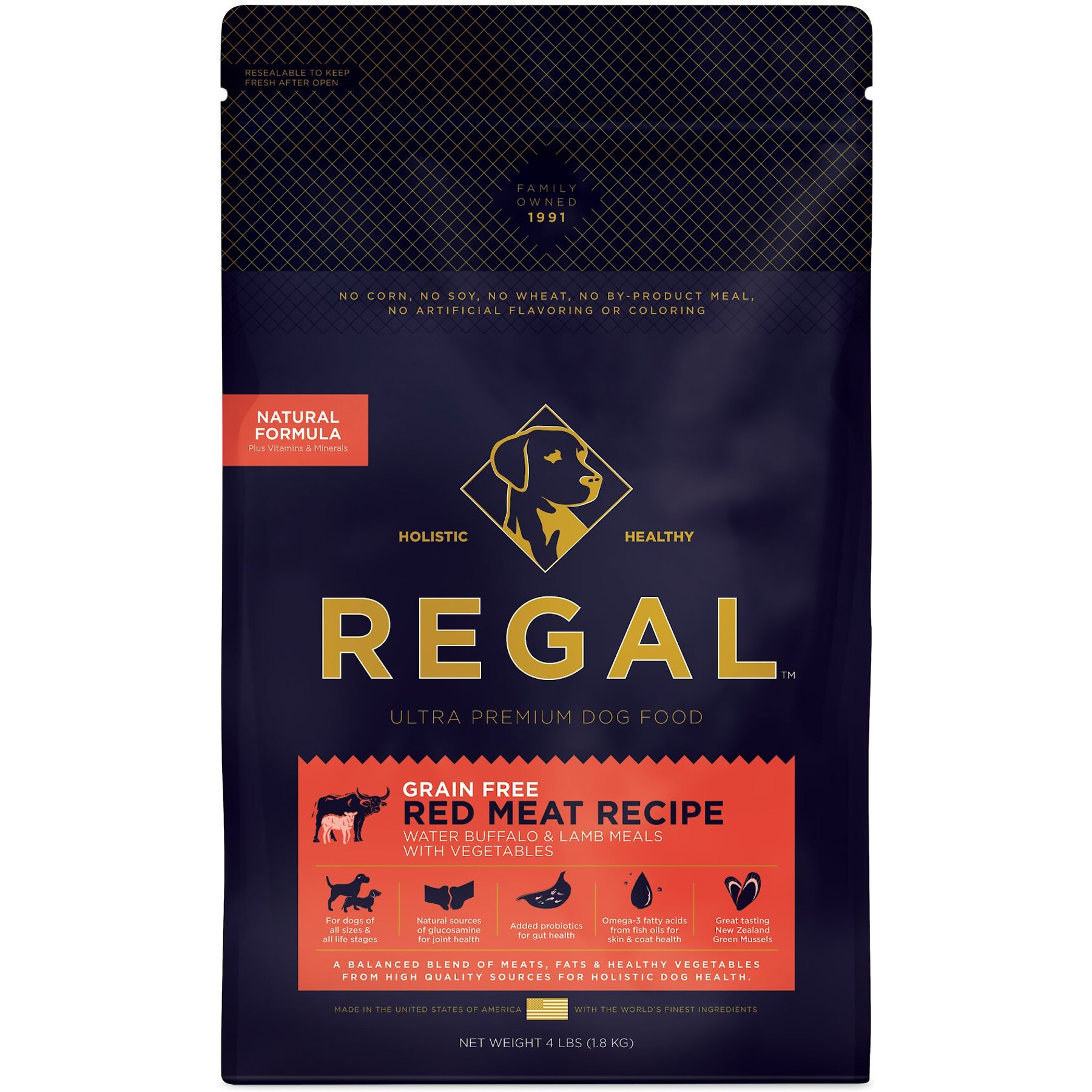 Regal Pet Foods Red Meat Recipe Grain-Free Buffalo & Lamb Meals Dry Dog Food