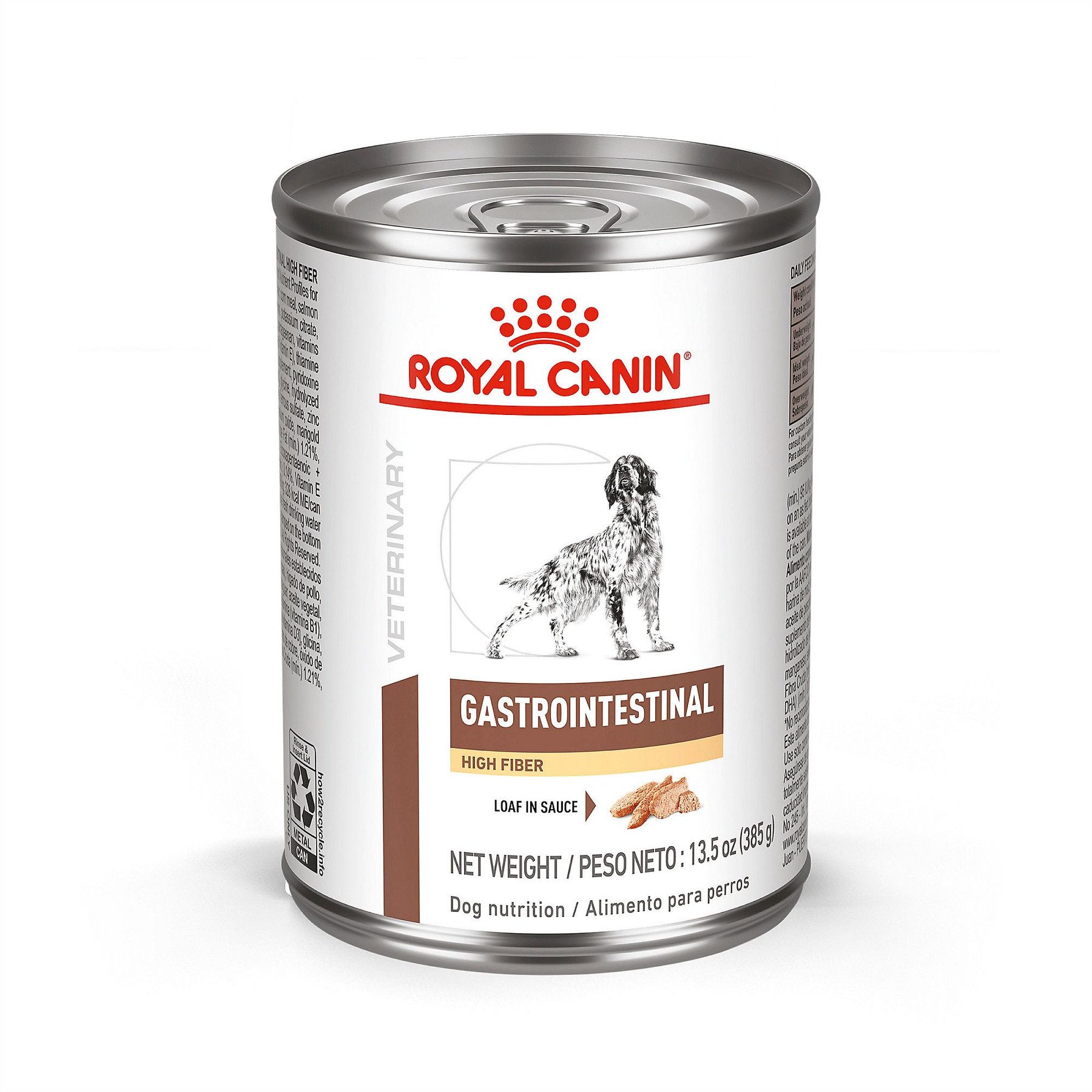 Royal Canin Veterinary Diet Gastrointestinal High Fiber Loaf in Sauce Wet Dog Food, 13.5-oz can, case of 24