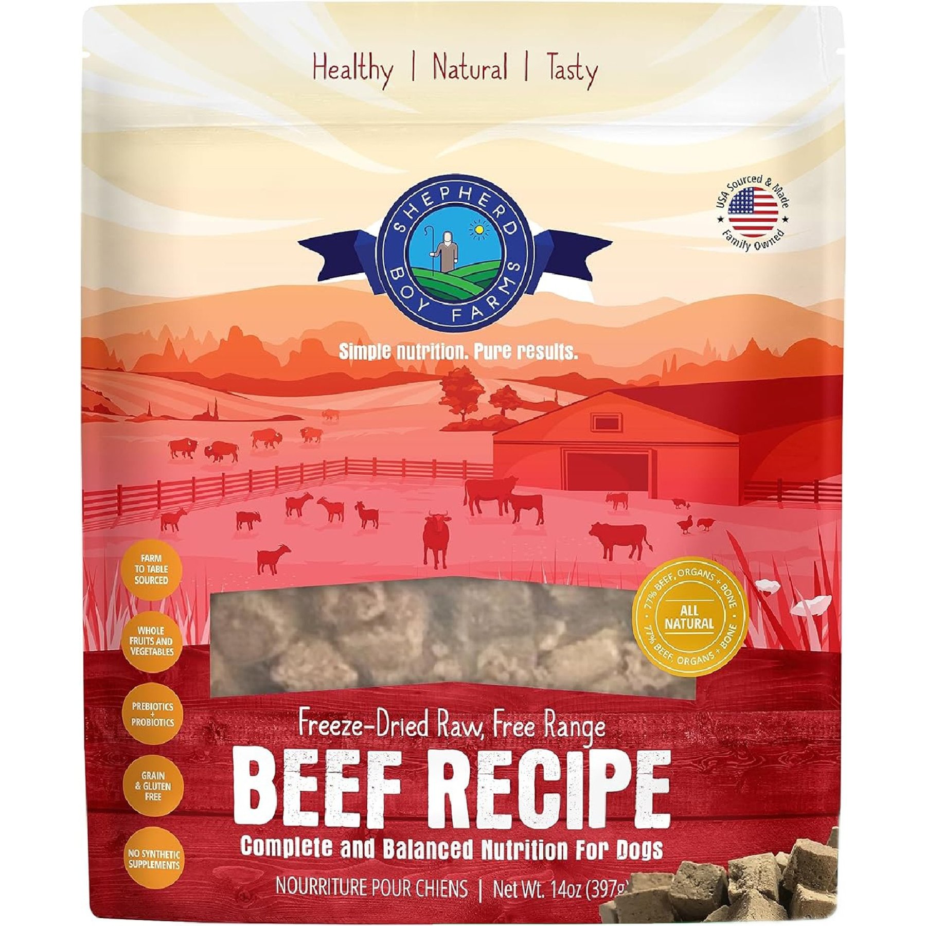 Shepherd Boy Farms Beef Recipe Freeze-Dried Dog Food