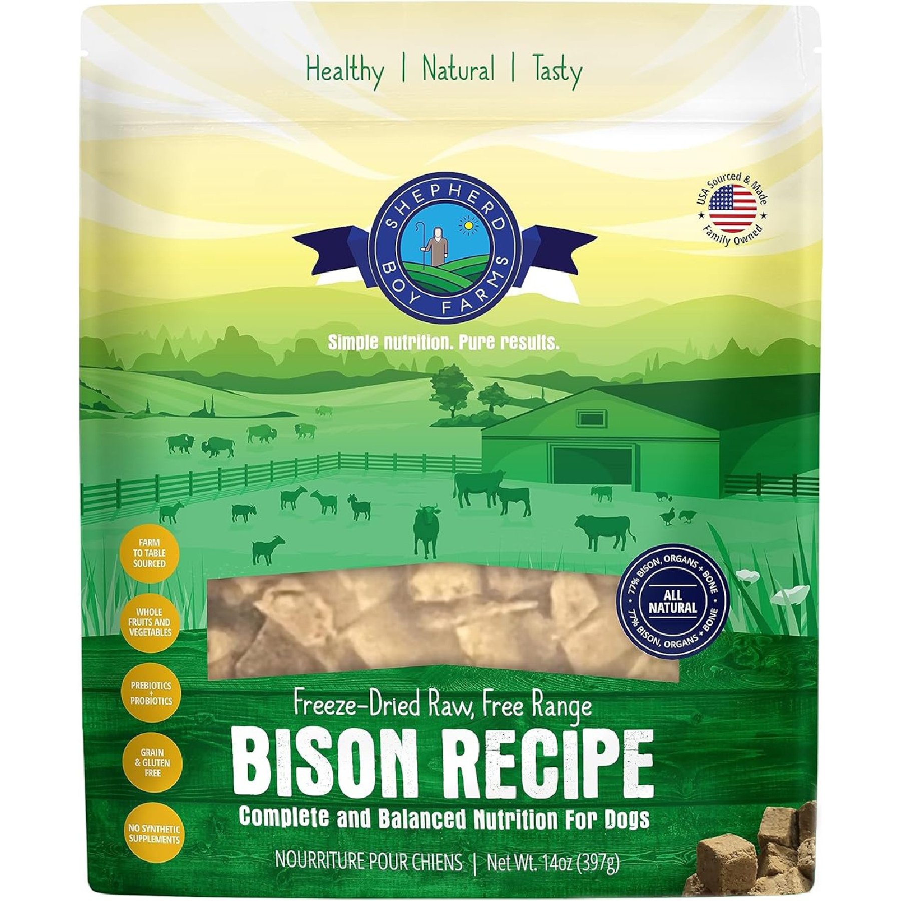 Shepherd Boy Farms Bison Recipe Freeze-Dried Dog Food
