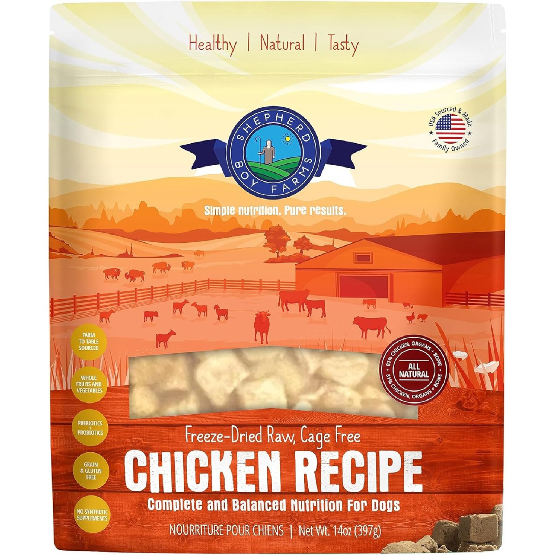 Shepherd Boy Farms Chicken Recipe Freeze-Dried Dog Food