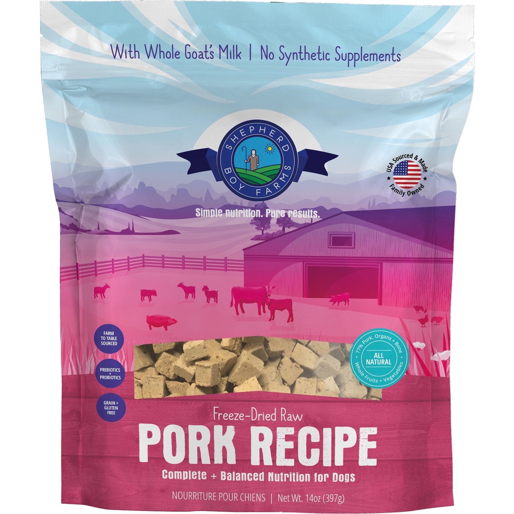 Shepherd Boy Farms Pork Recipe Freeze-Dried Dog Food