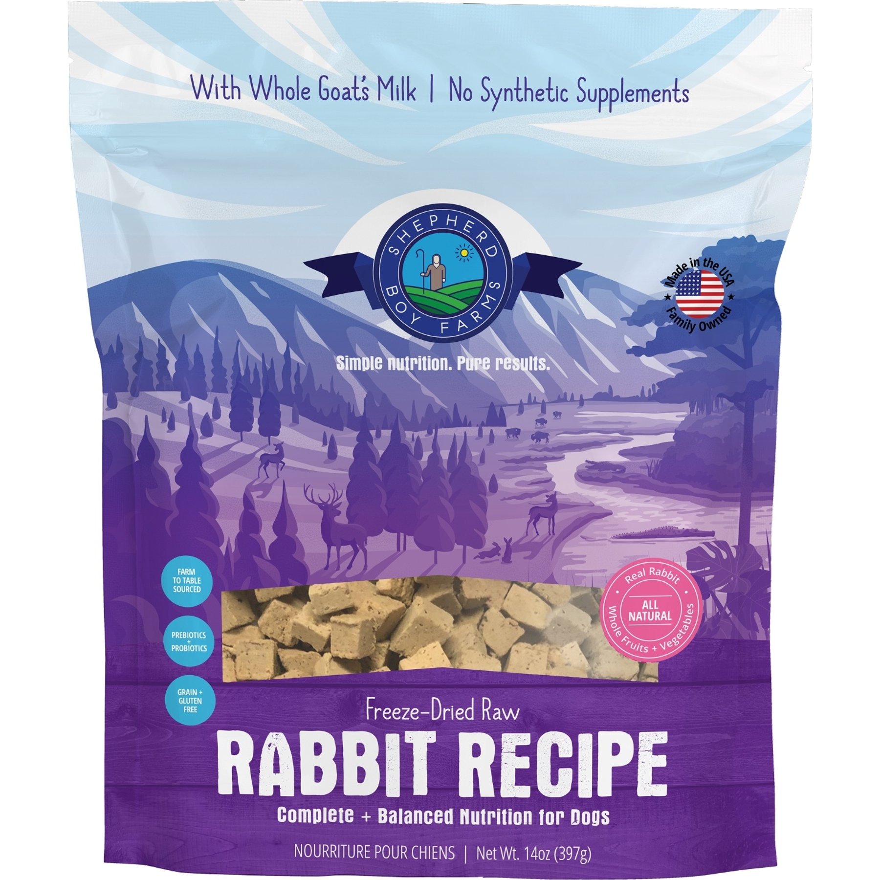 Shepherd Boy Farms Rabbit Recipe Freeze-Dried Dog Food