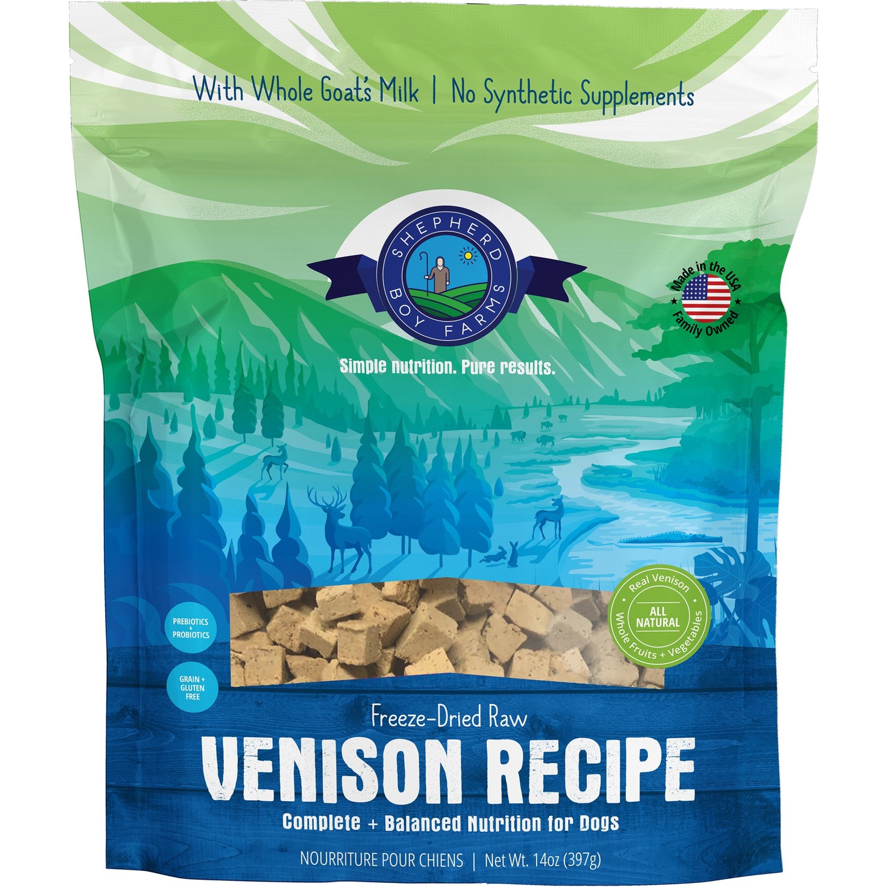 Shepherd Boy Farms Venison Recipe Freeze-Dried Dog Food