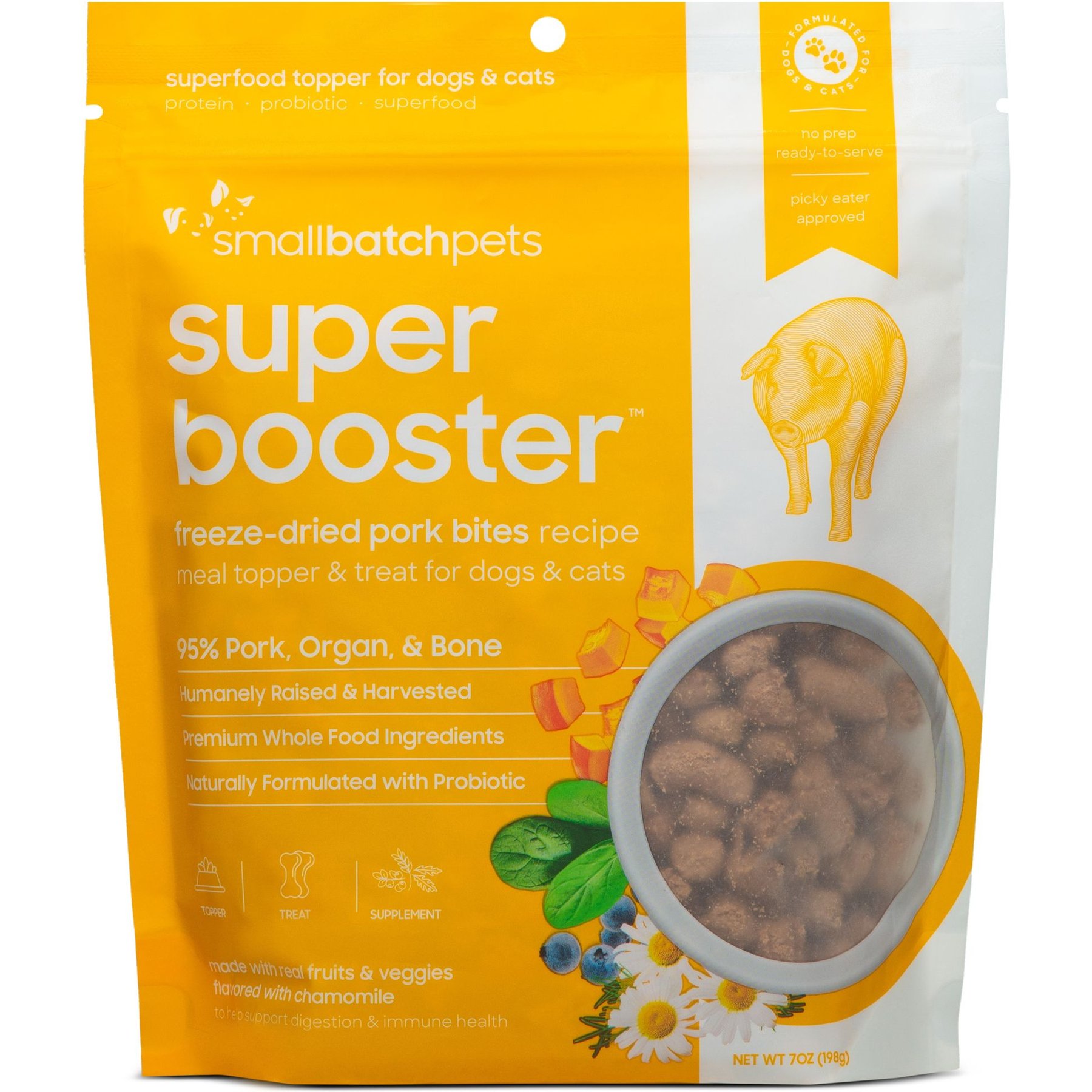 Smallbatch Pets Super Booster Pork Bites Grain-Free Adult Freeze-Dried Dog & Cat Treats
