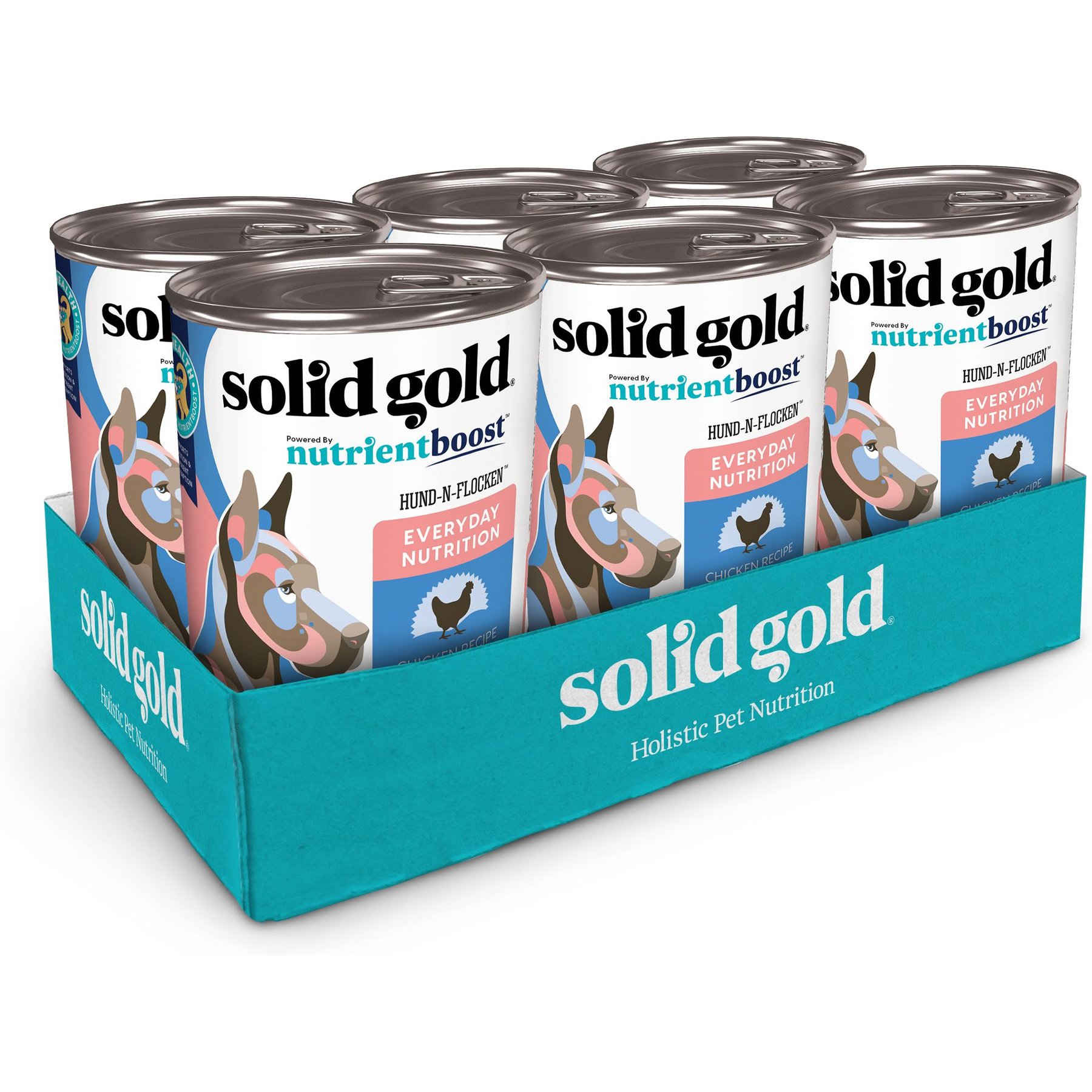 Solid Gold Nutrientboost Hund-n-Flocken Chicken Recipe with Healthy Whole Grains Wet Dog Food, 12.5-oz can, case of 6