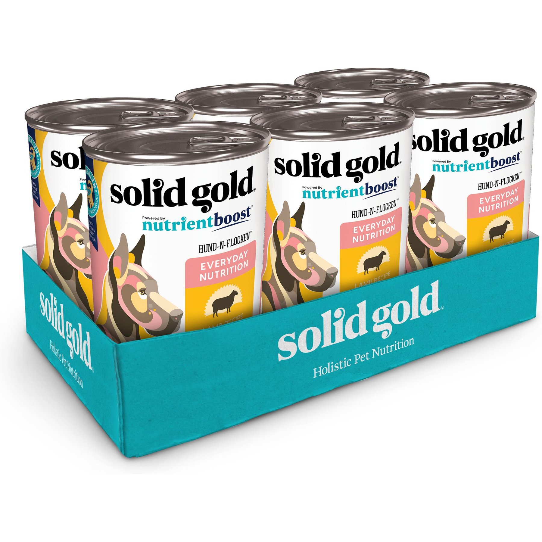 Solid Gold Nutrientboost Hund-n-Flocken Lamb Recipe with Healthy Whole Grains Wet Dog Food, 12.5-oz can, case of 6