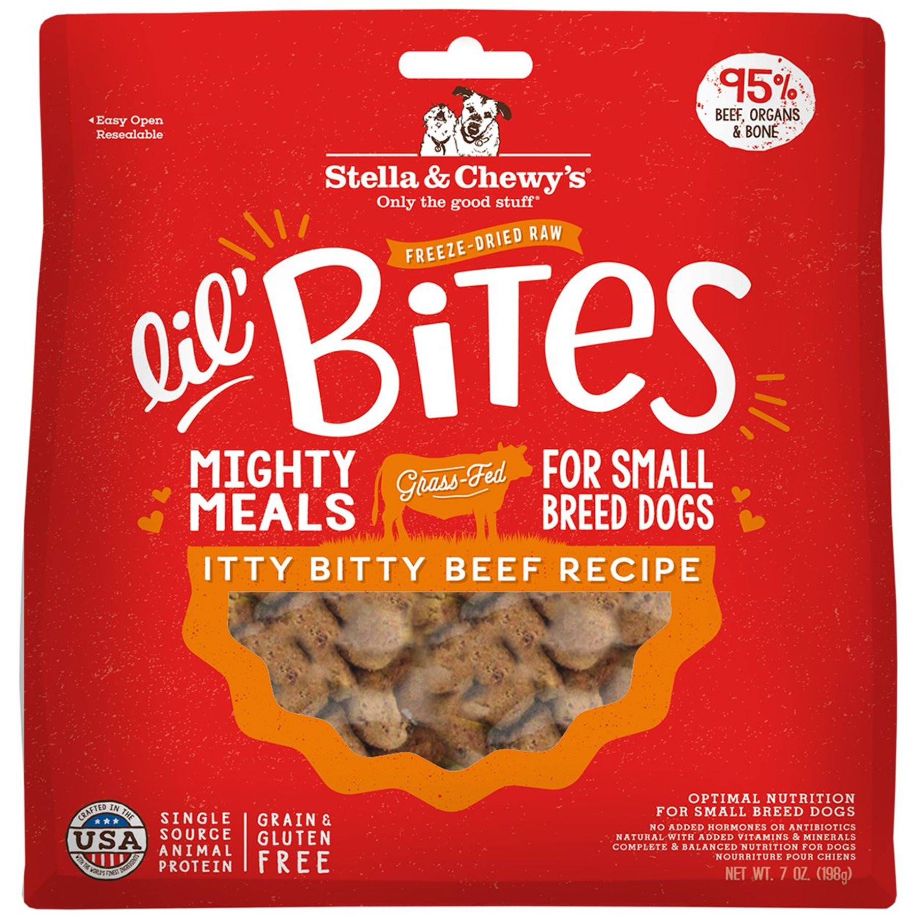 Stella & Chewy's Lil' Bites Itty Bitty Beef Recipe Small Breed Freeze-Dried Raw Dog Food